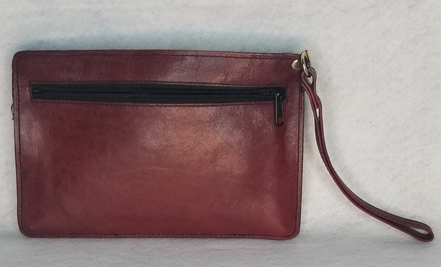 Scovill Brown Vintage Zipper Clutch