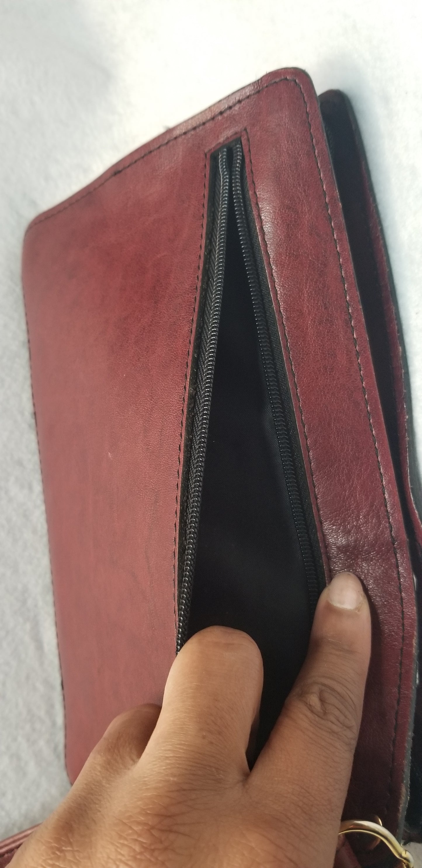 Scovill Brown Vintage Zipper Clutch