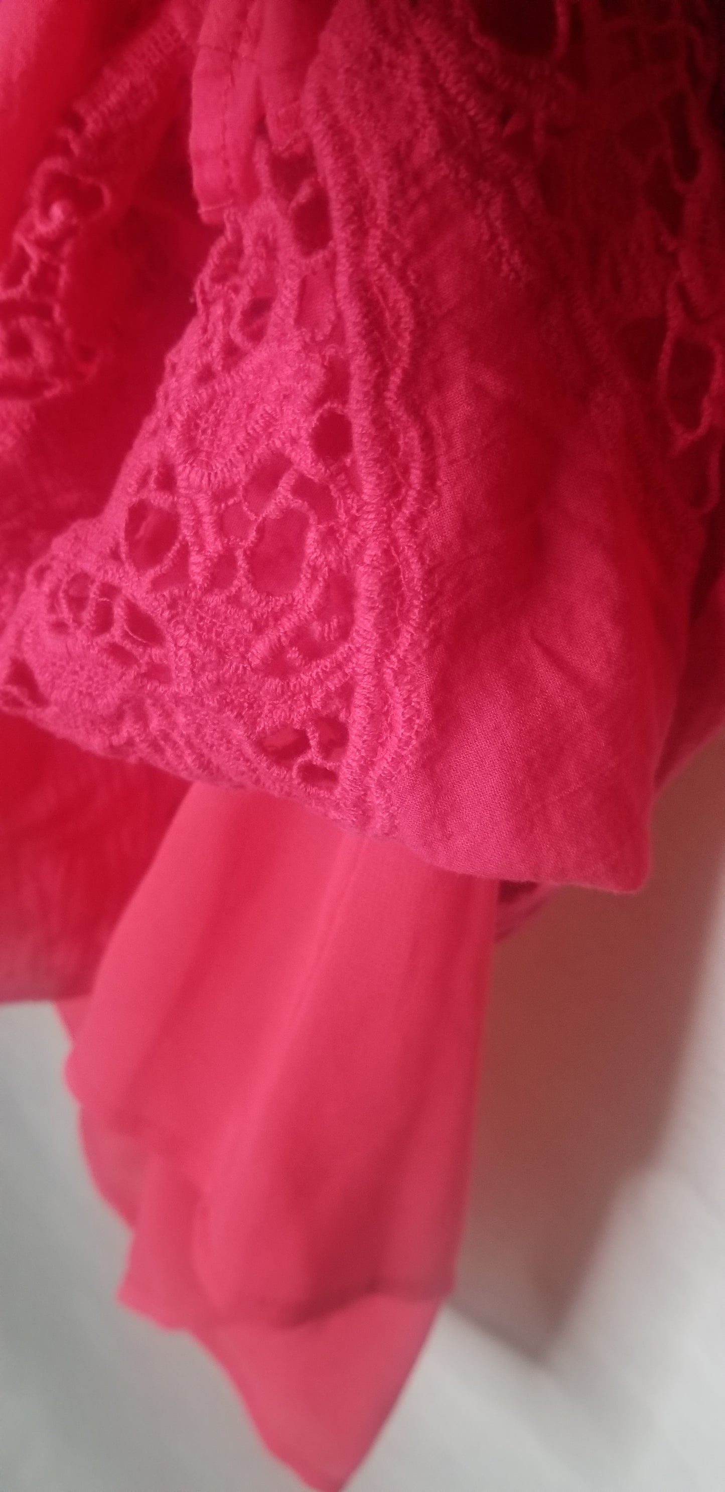 Lane Bryant Hot Pink Off Shouder Embroidered Tunic Size 18/20