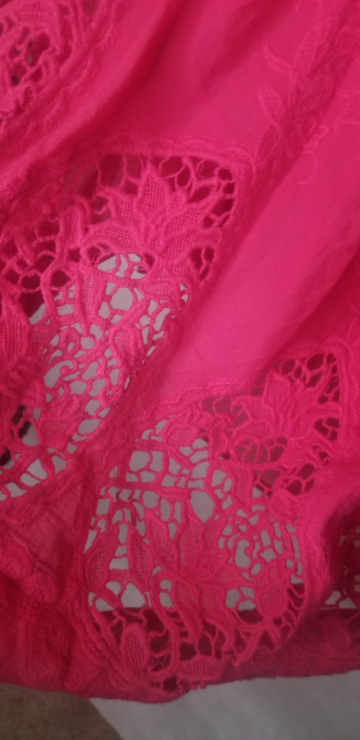 Lane Bryant Hot Pink Off Shouder Embroidered Tunic Size 18/20