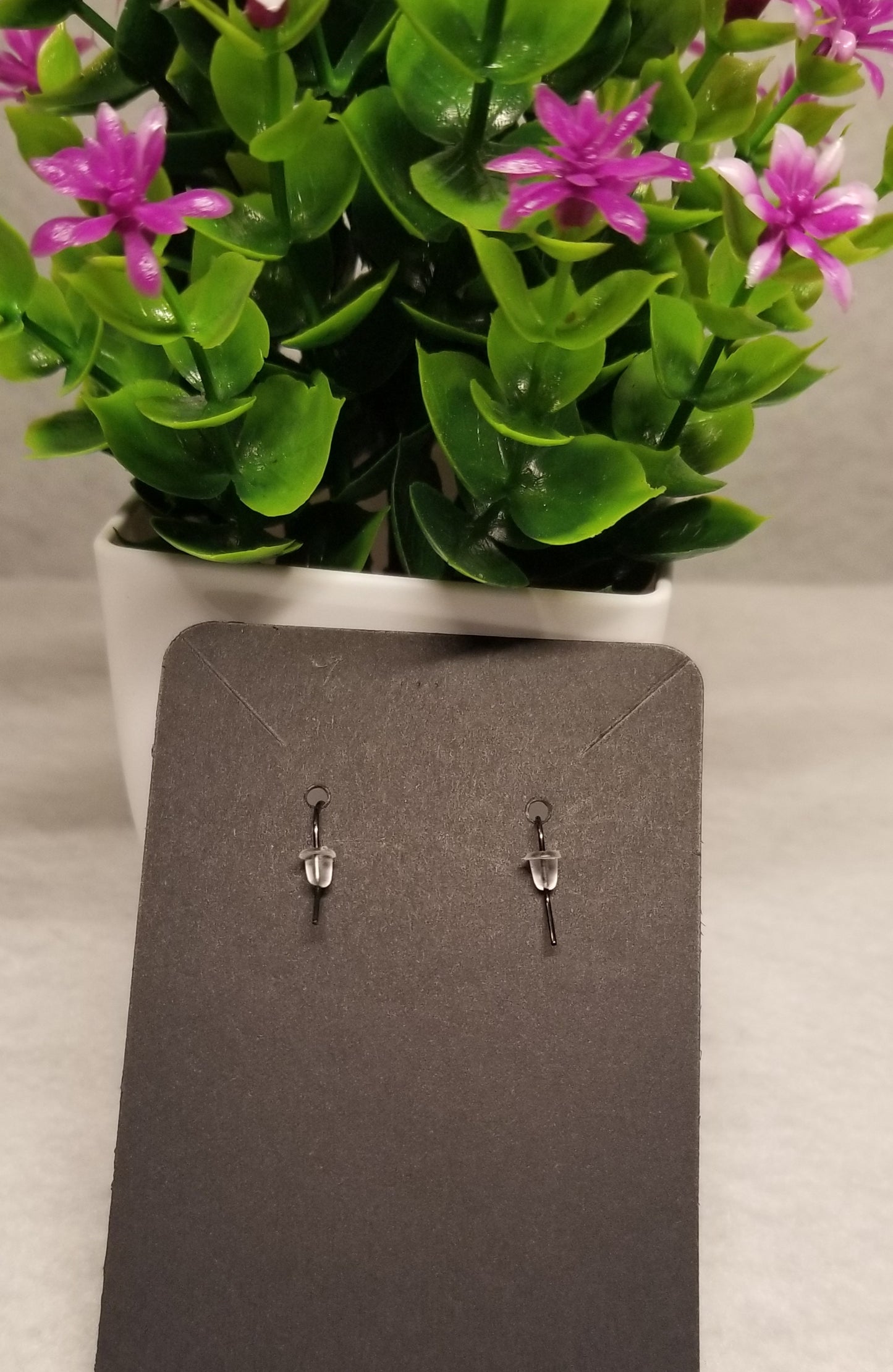 White Tear Drop Wire Wrapped Silver Earrings