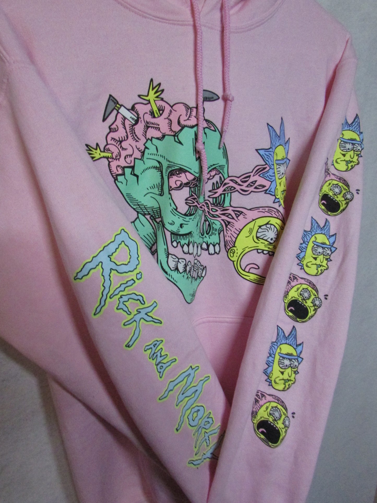 Pink Rick and Morty Hoodie Men's Size S