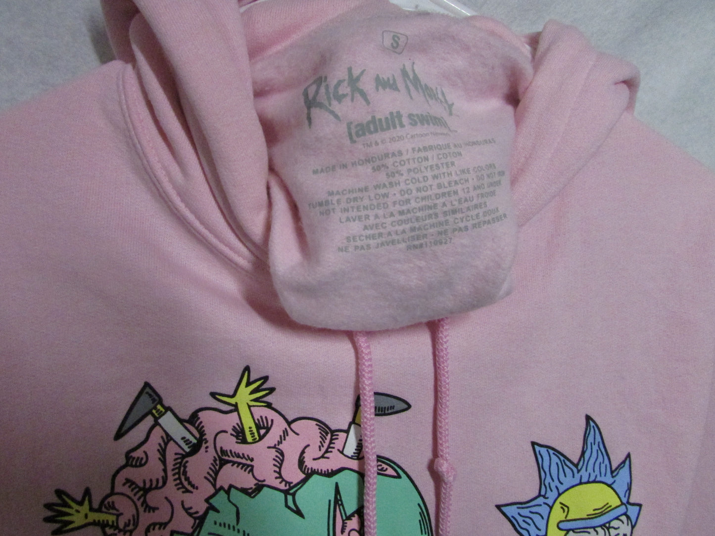 Pink Rick and Morty Hoodie Men's Size S