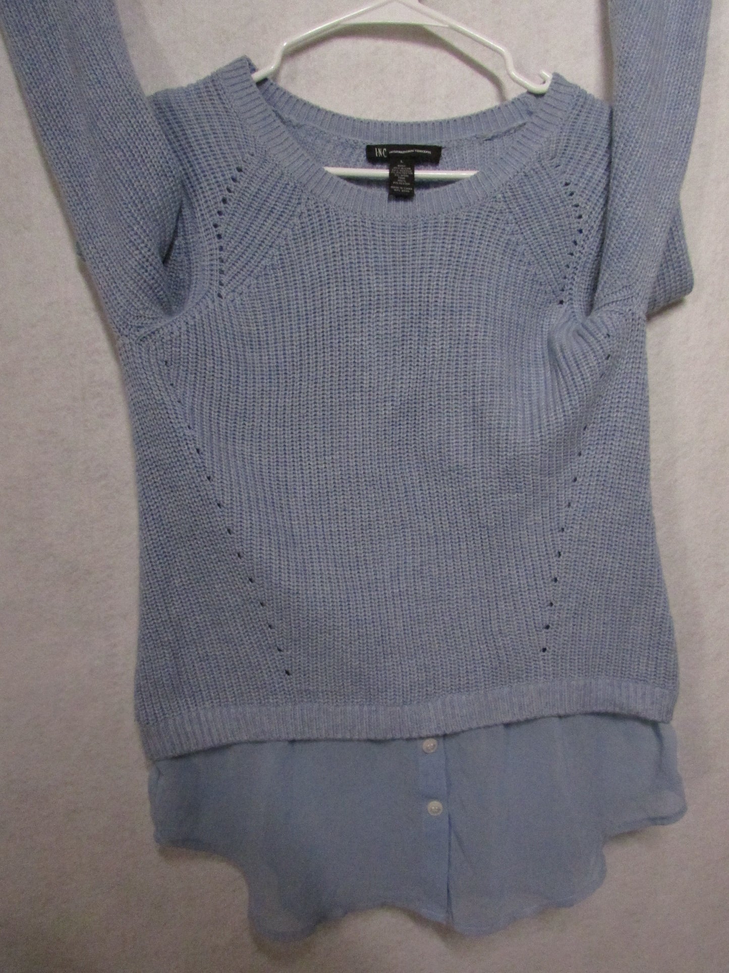 INC International ConceptsLight Blue Light Blue Sweater Women's - Size L