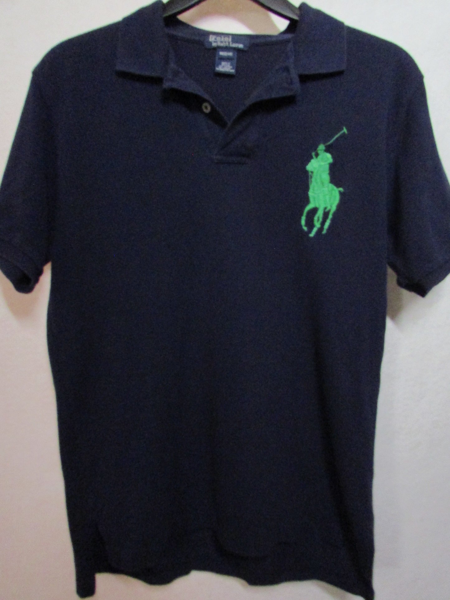 Ralph Lauren Polo Shirt Navy Blue Size M12/14 Navy Blue