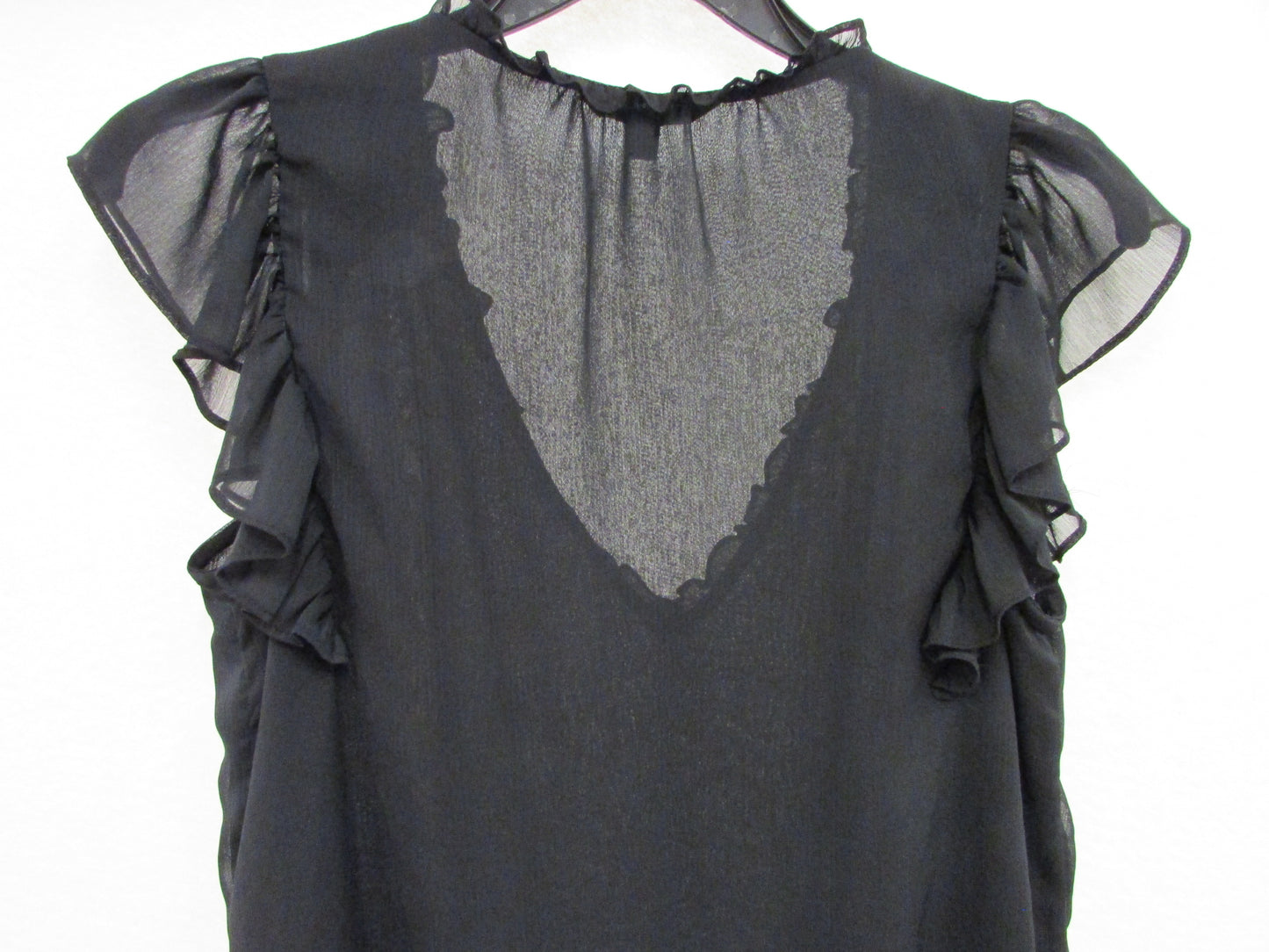 Dip Ruffle Blouse in Black Womens' size