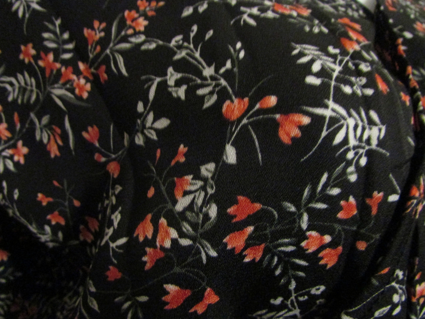 Black Floral Crop Top with Tie in the Back - Womens' size XL