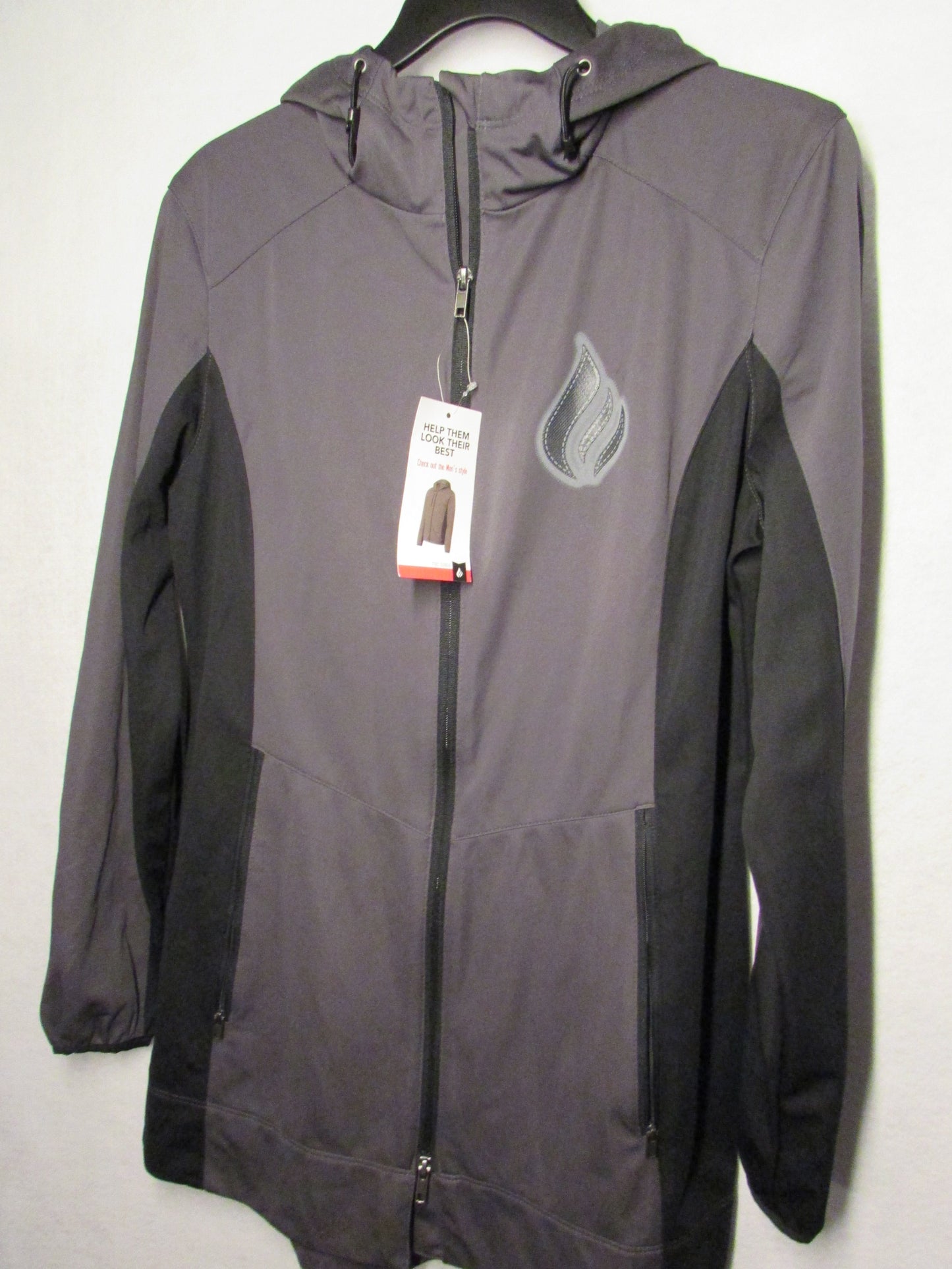 Port Authority Windbreaker Gray and Black Women's Size L