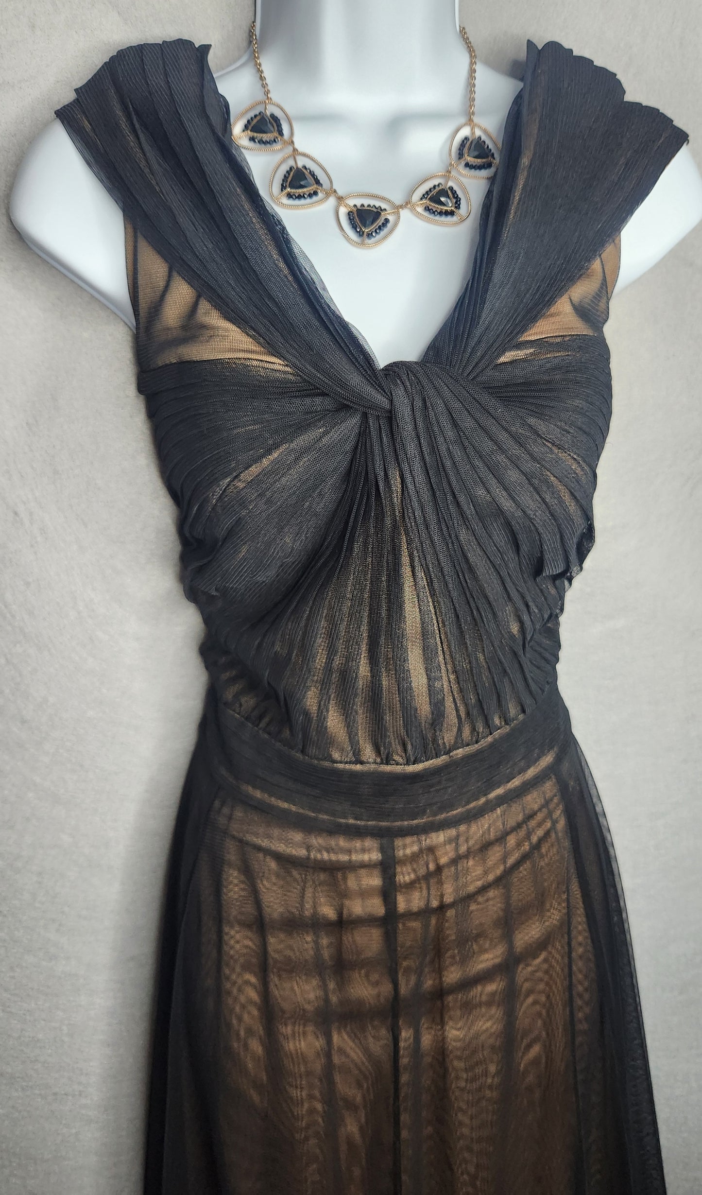 Tadashi Shoji Long Black Tulle Dress Size 10