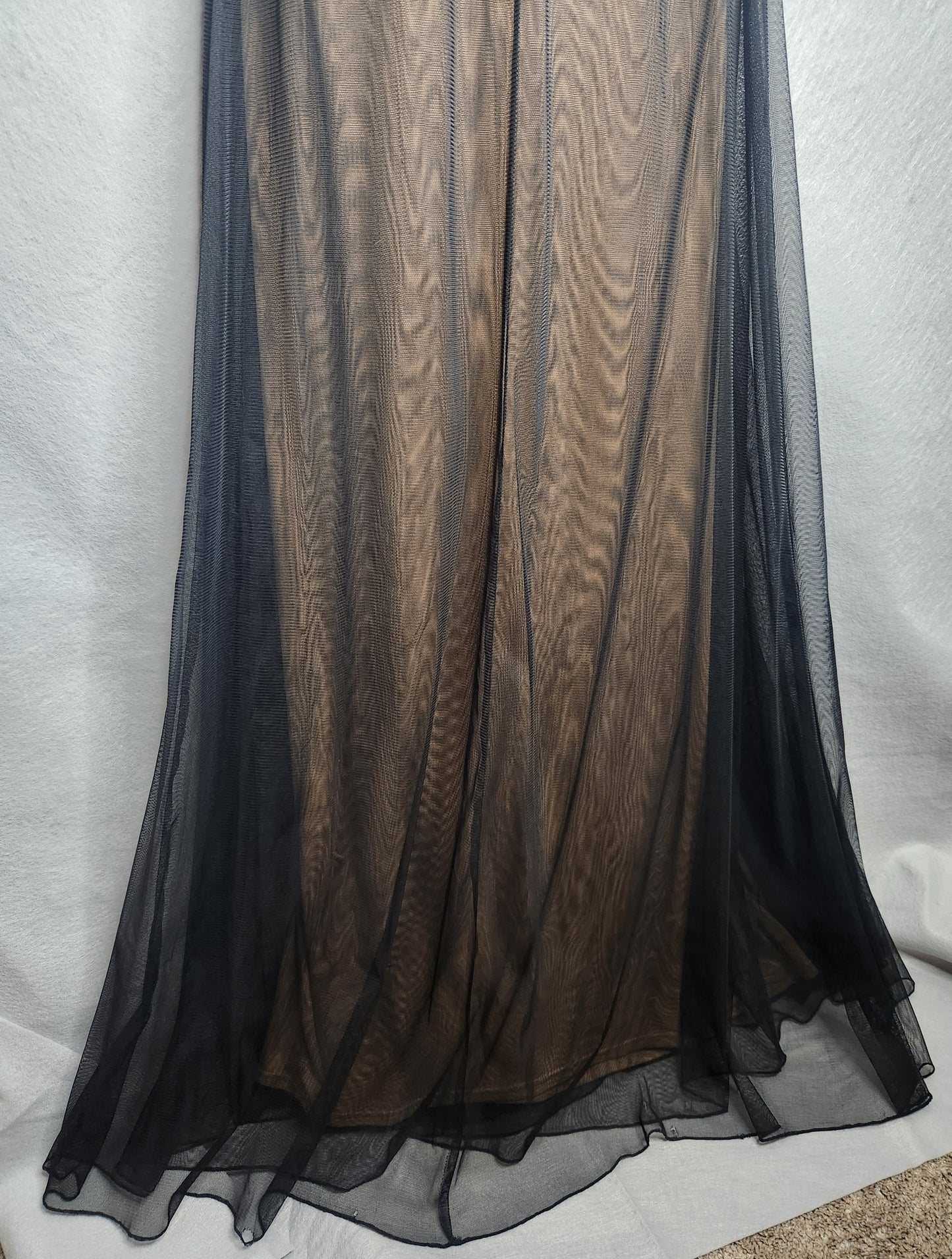 Tadashi Shoji Long Black Tulle Dress Size 10