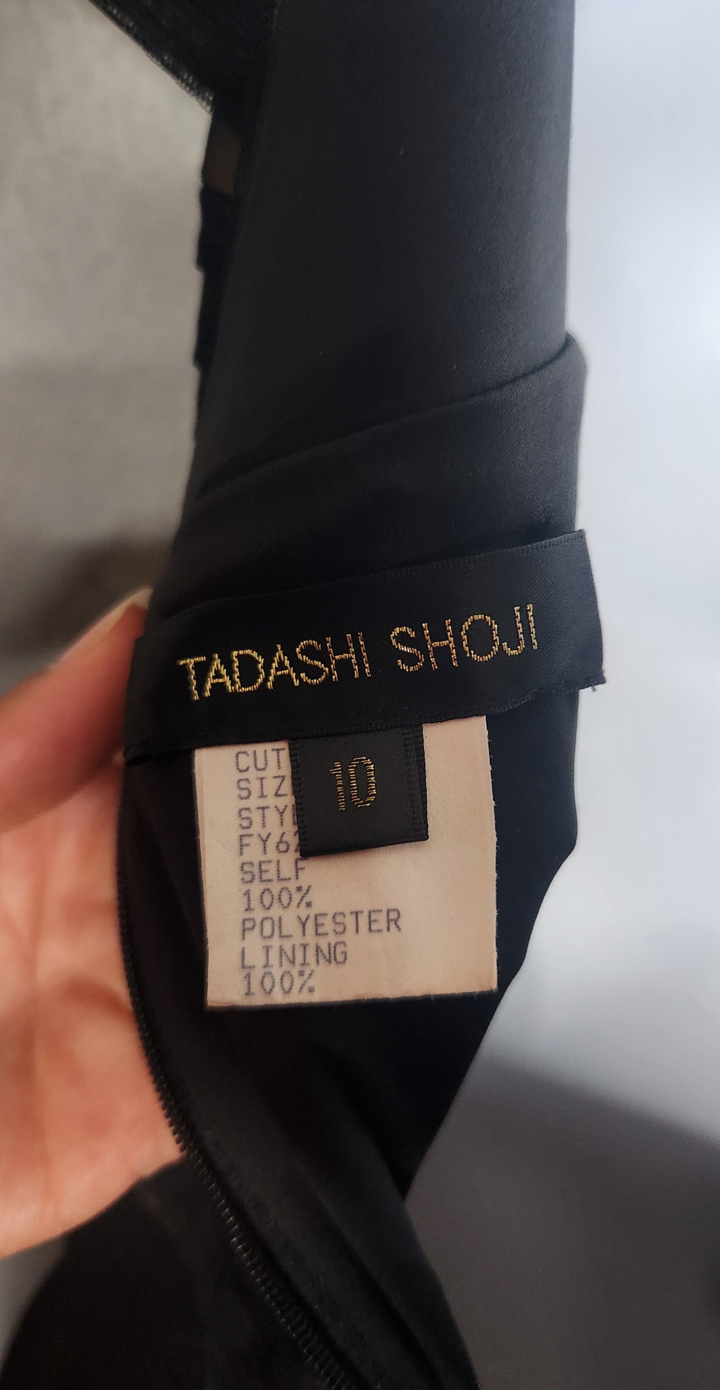 Tadashi Shoji Long Black Tulle Dress Size 10