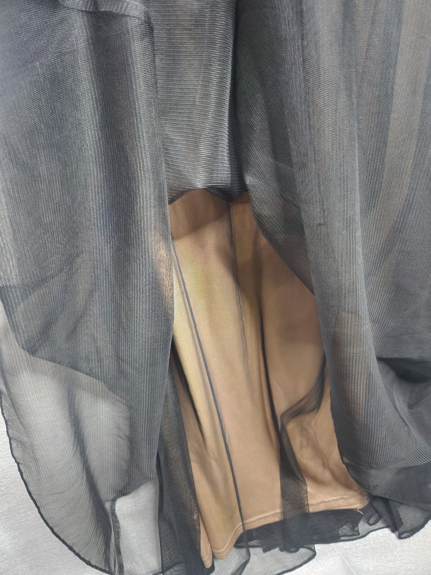 Tadashi Shoji Long Black Tulle Dress Size 10