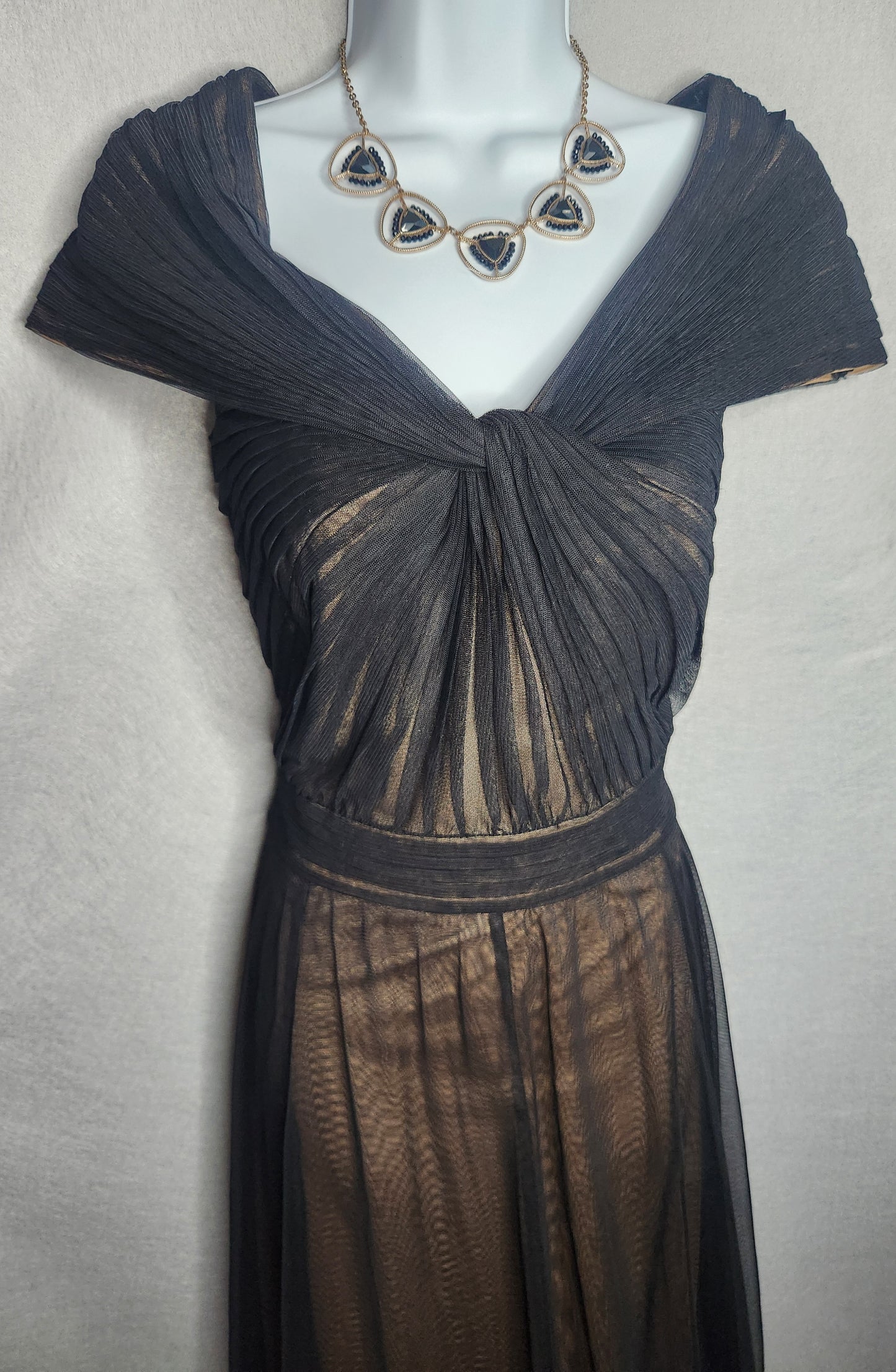 Tadashi Shoji Long Black Tulle Dress Size 10