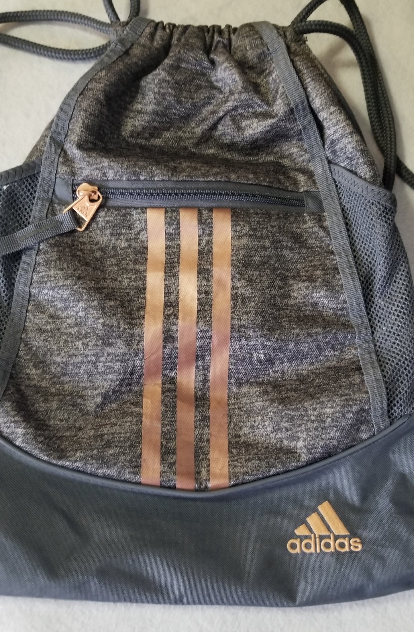 Adida's Backpack Tote with Pink stripes