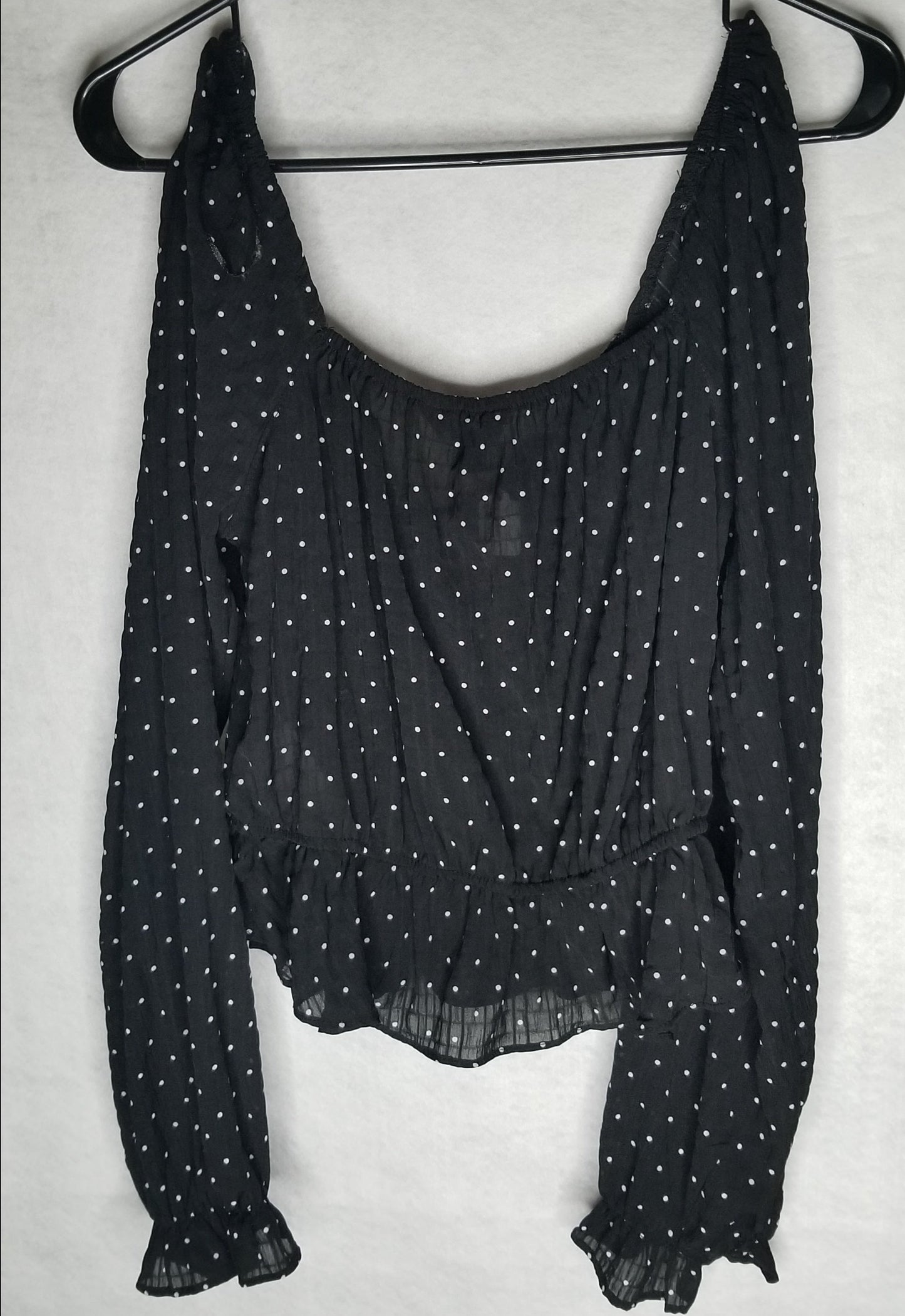 Rave Soul Black and White Polka Dot Crop Top Size S