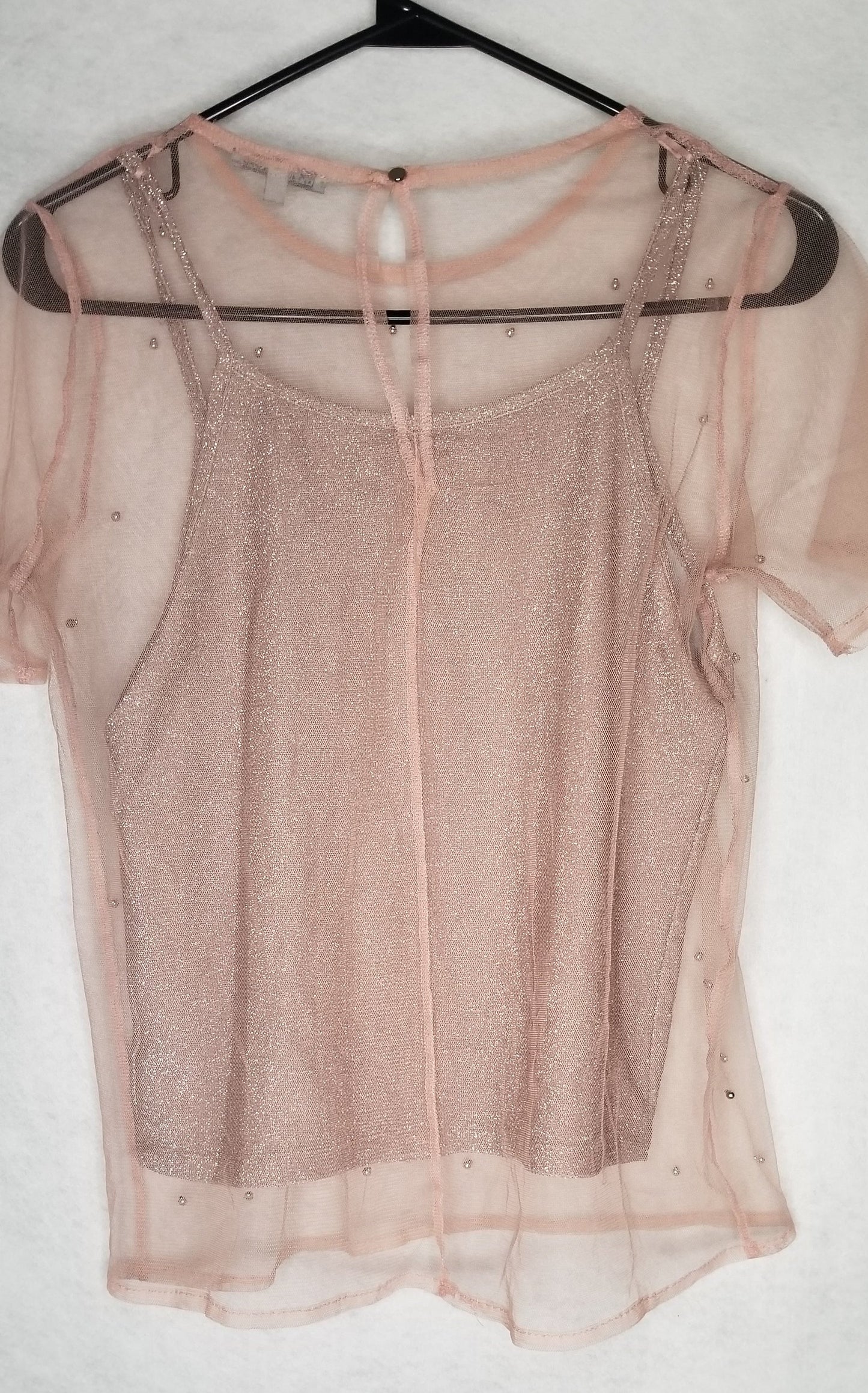 Charlotte Rousse Pink Top with Beads Size Small