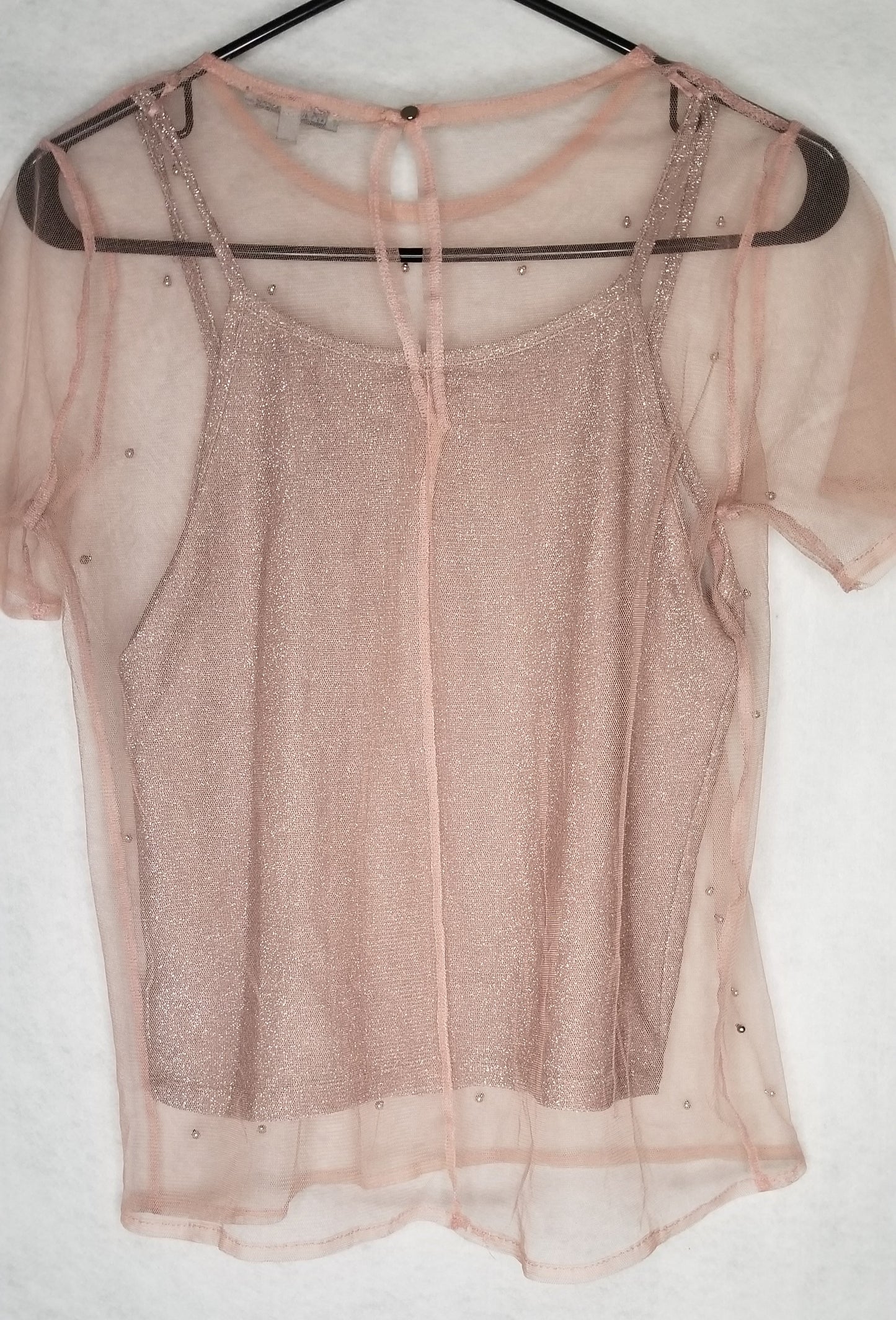 Charlotte Rousse Pink Top with Beads Size Small