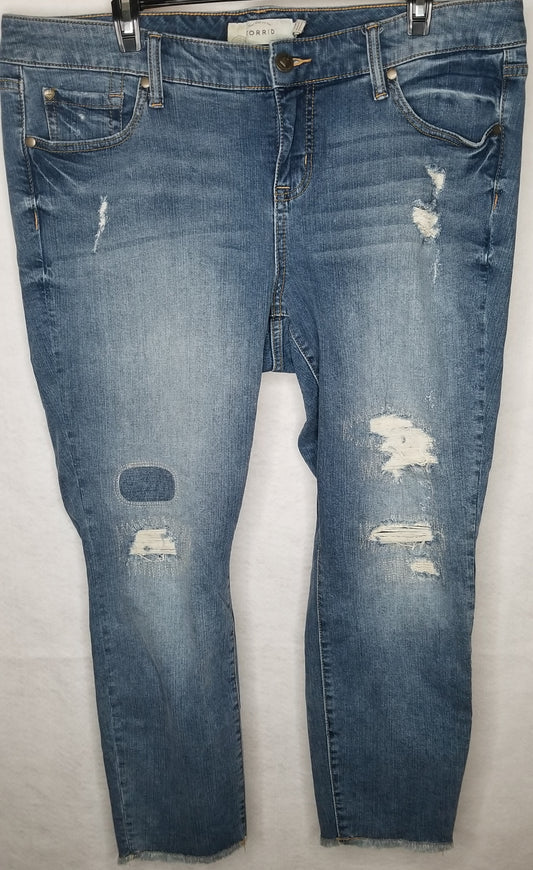 Torrid Ankle Skinny Distressed Jeans Size 16