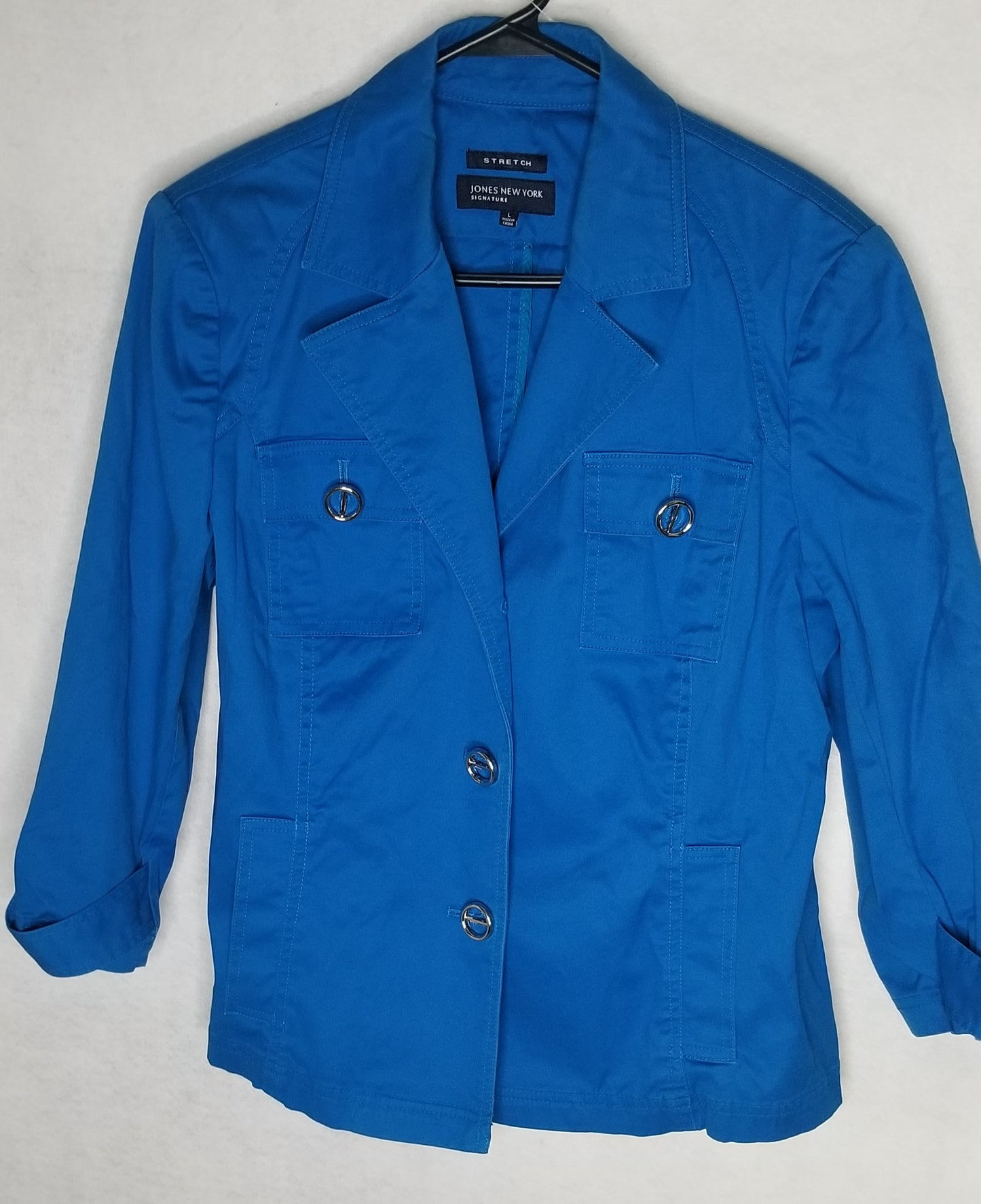 Jones New York Blue Stretch Jacket Size L