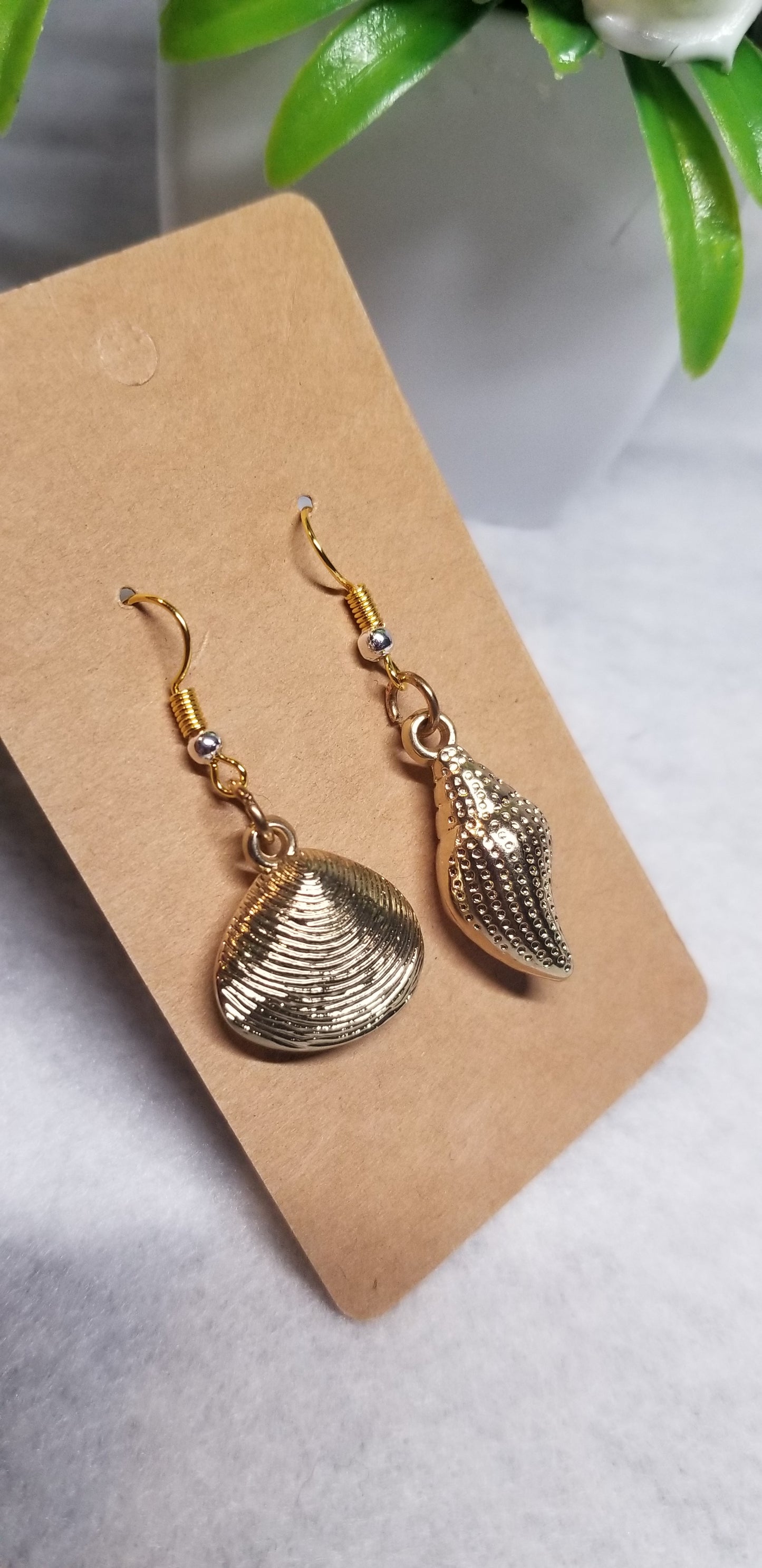 Gold Seashell Earrings