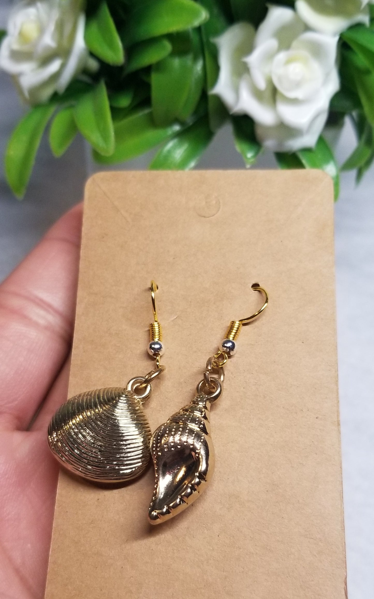 Gold Seashell Earrings