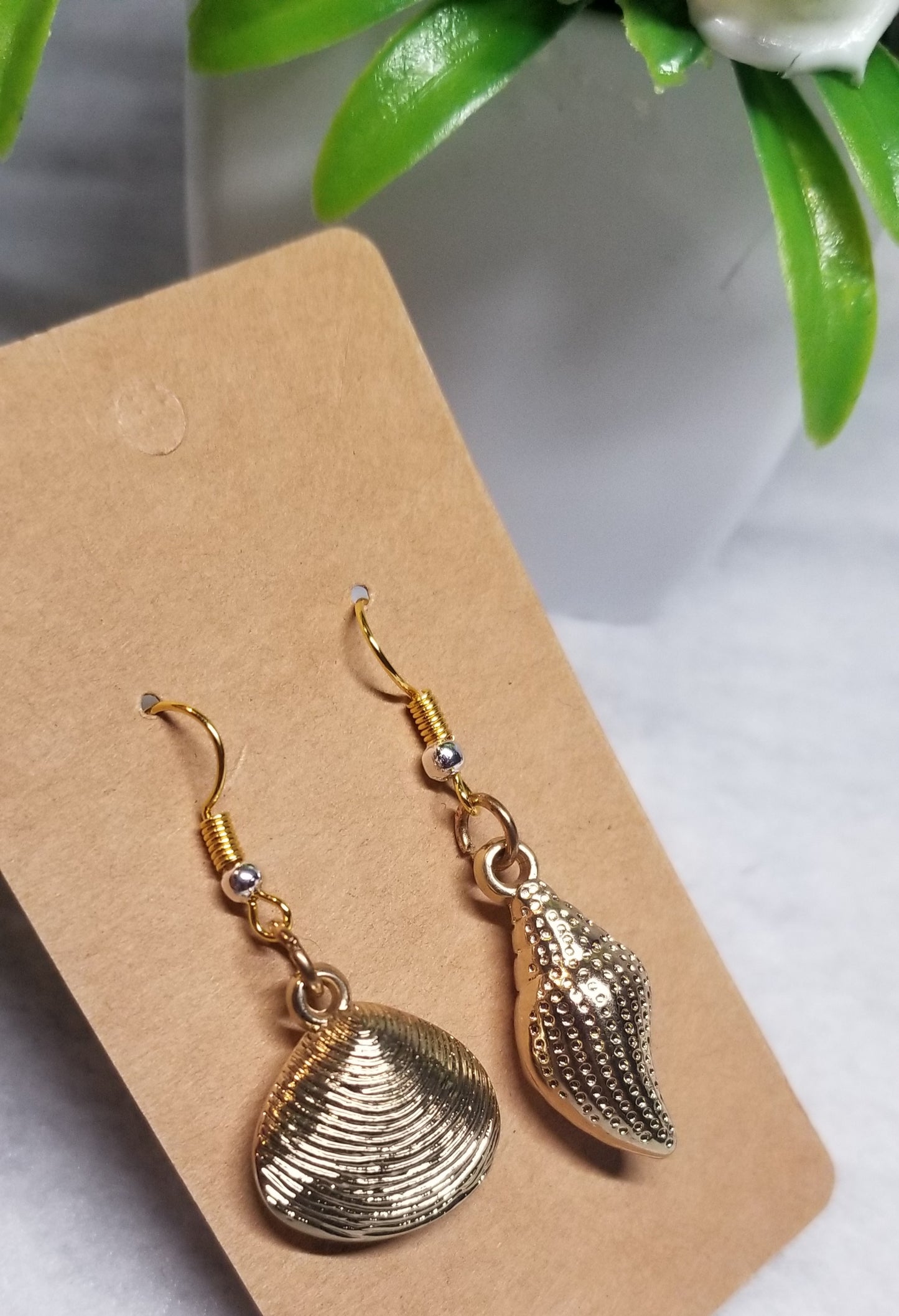 Gold Seashell Earrings