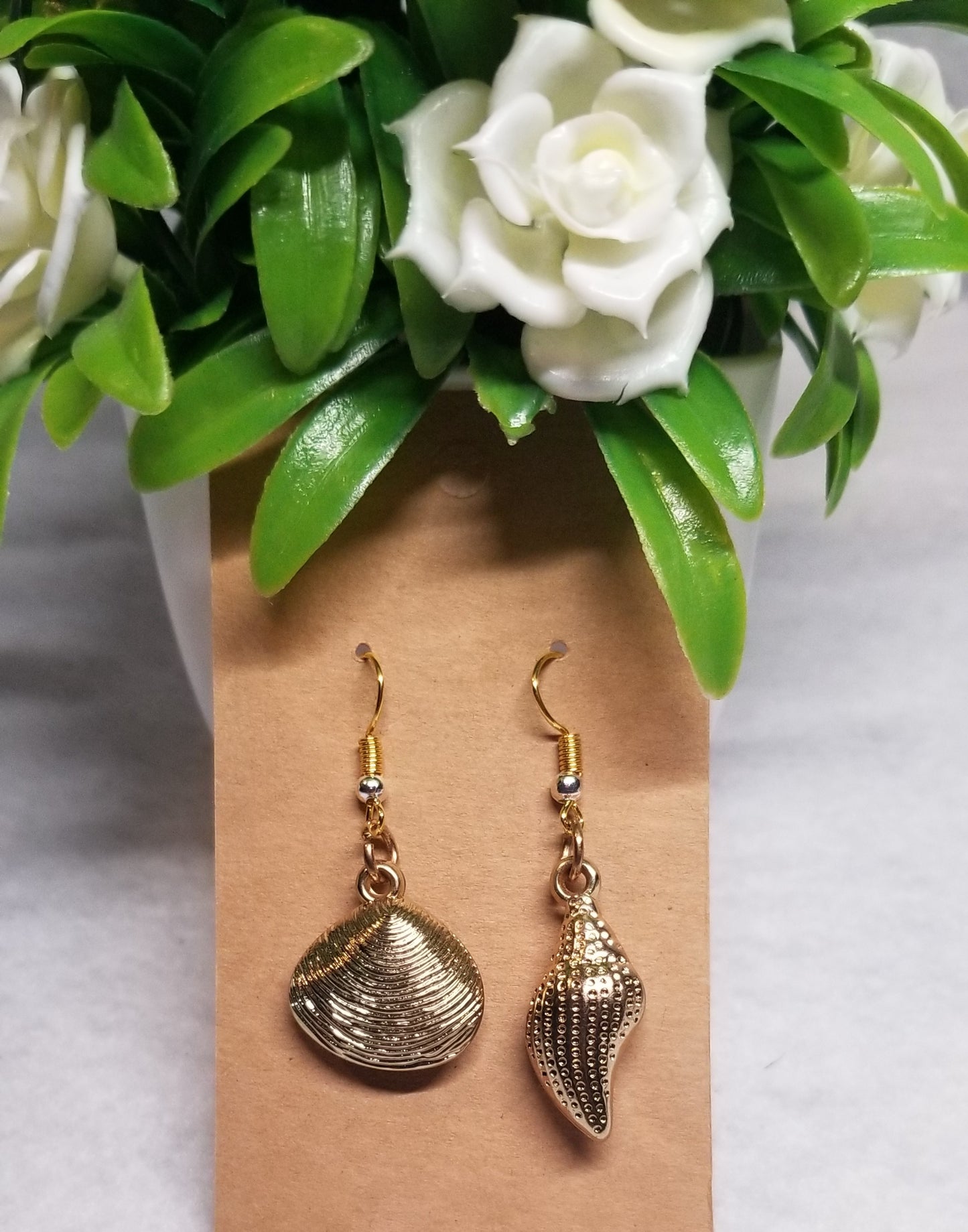 Gold Seashell Earrings