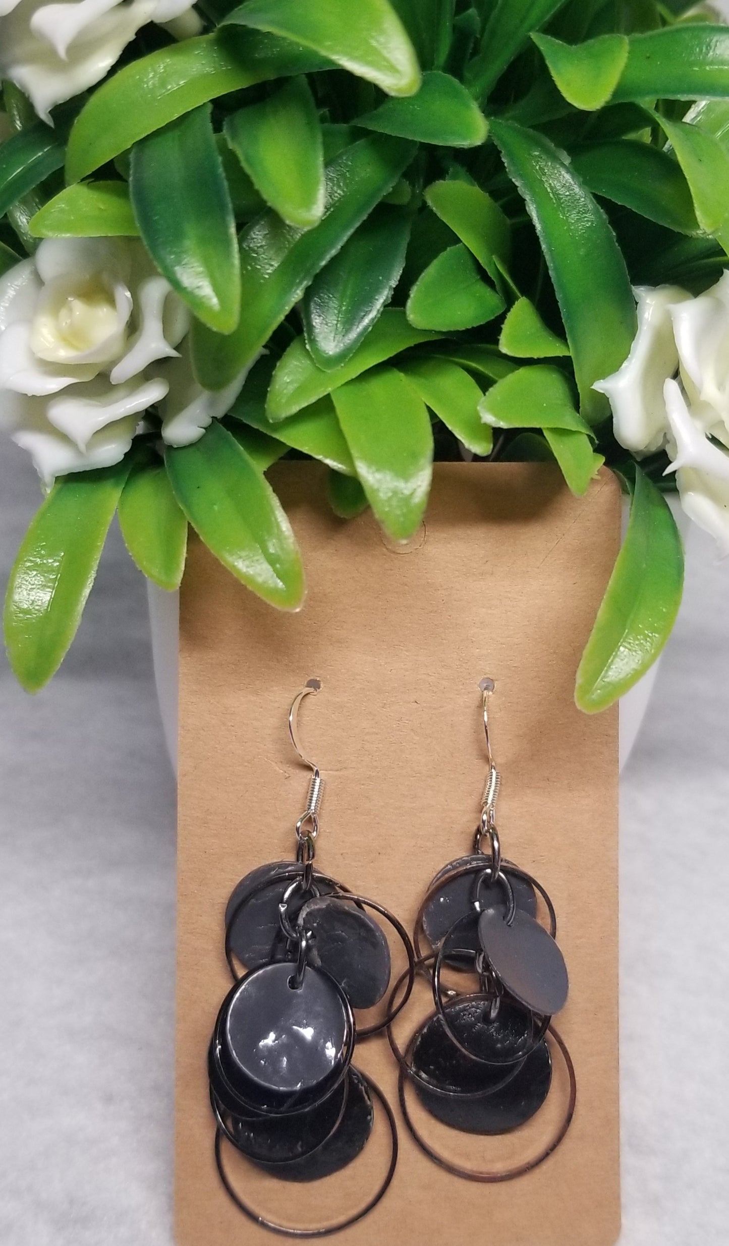 Black Sediment Hoop Earrings