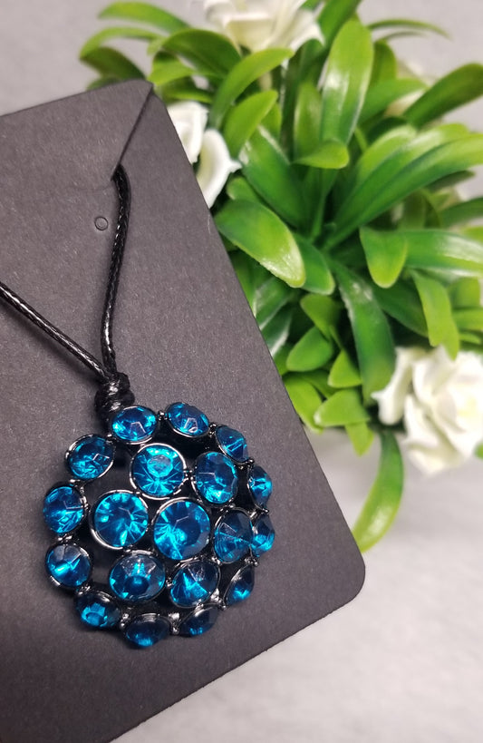 Blue Crystal Pendant Necklace