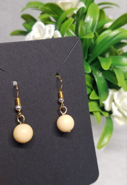 Tan Single Beaded Earrings