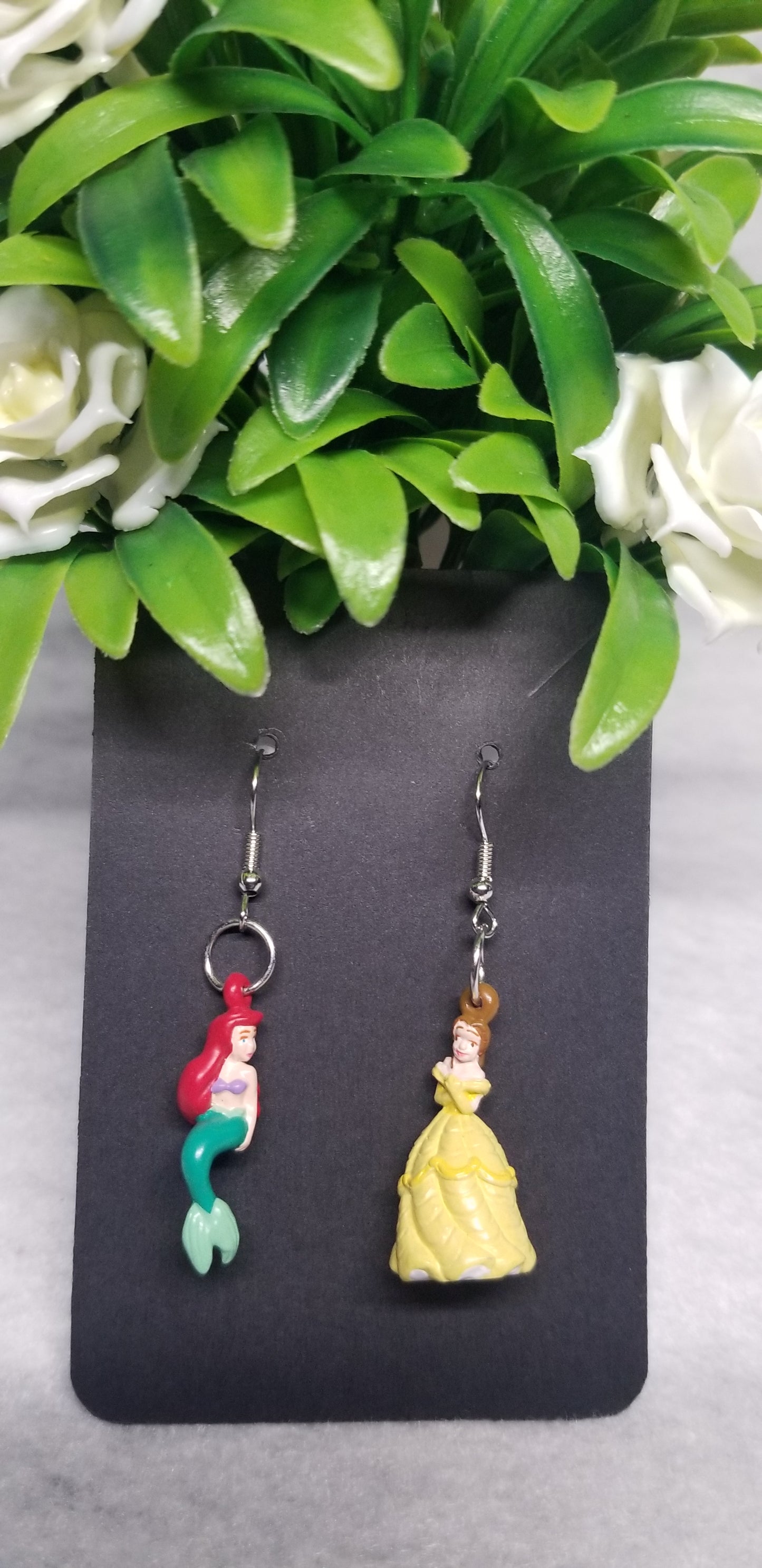 Disney Princess Ariel and Belle Dangle Earrings