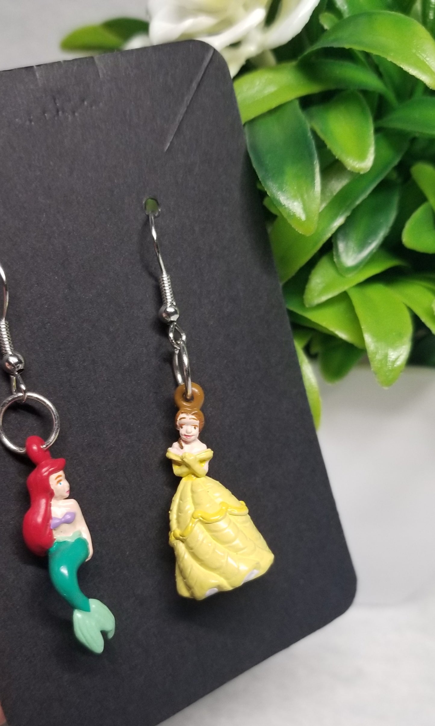 Disney Princess Ariel and Belle Dangle Earrings