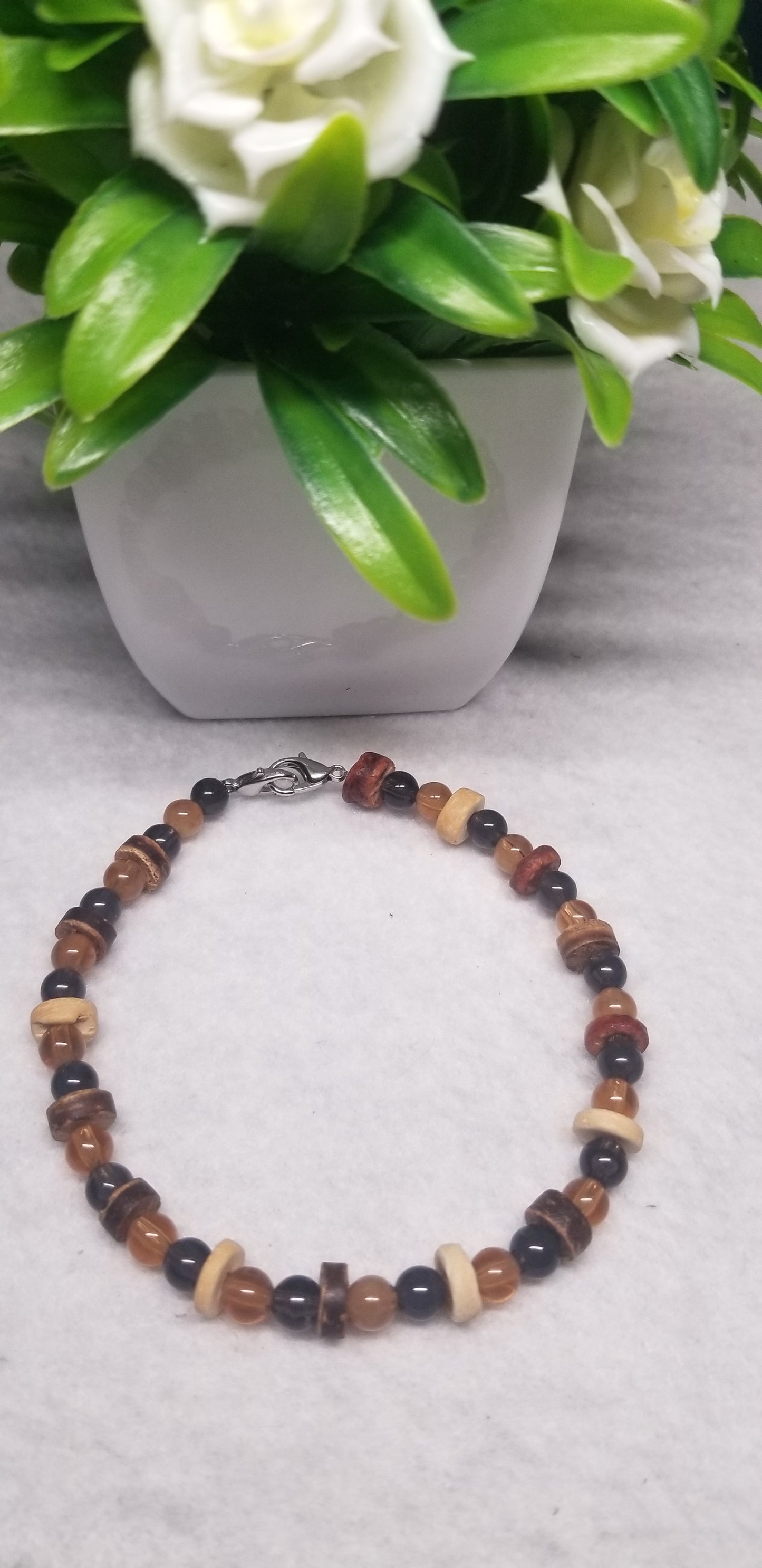 Brown Shades and Black Beaded Bracelet