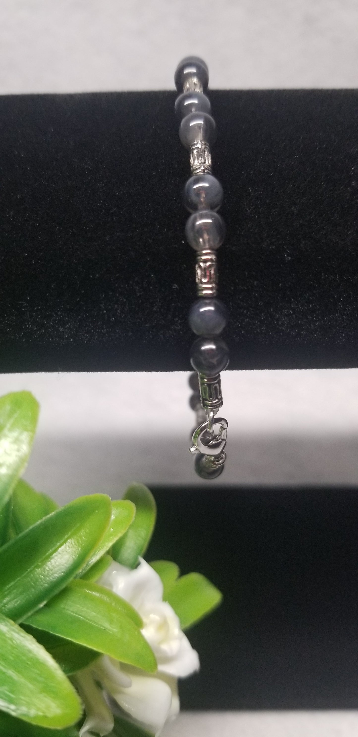 Black and Silver Beaded Bracelet