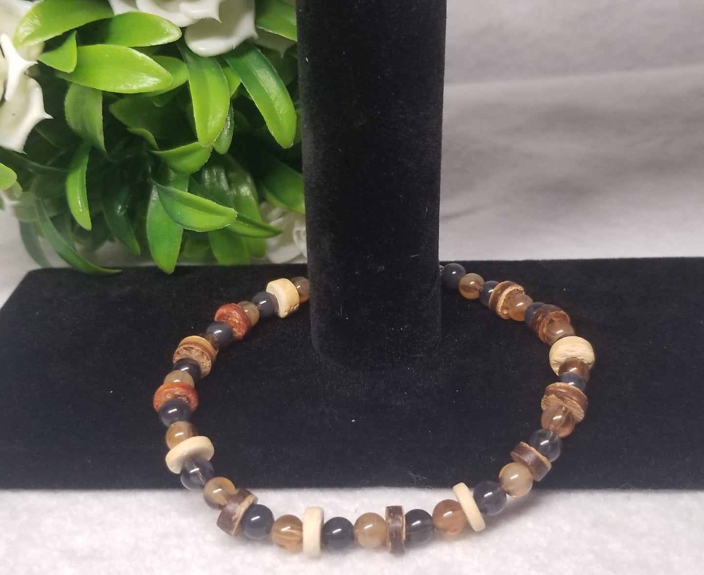 Brown Shades and Black Beaded Bracelet