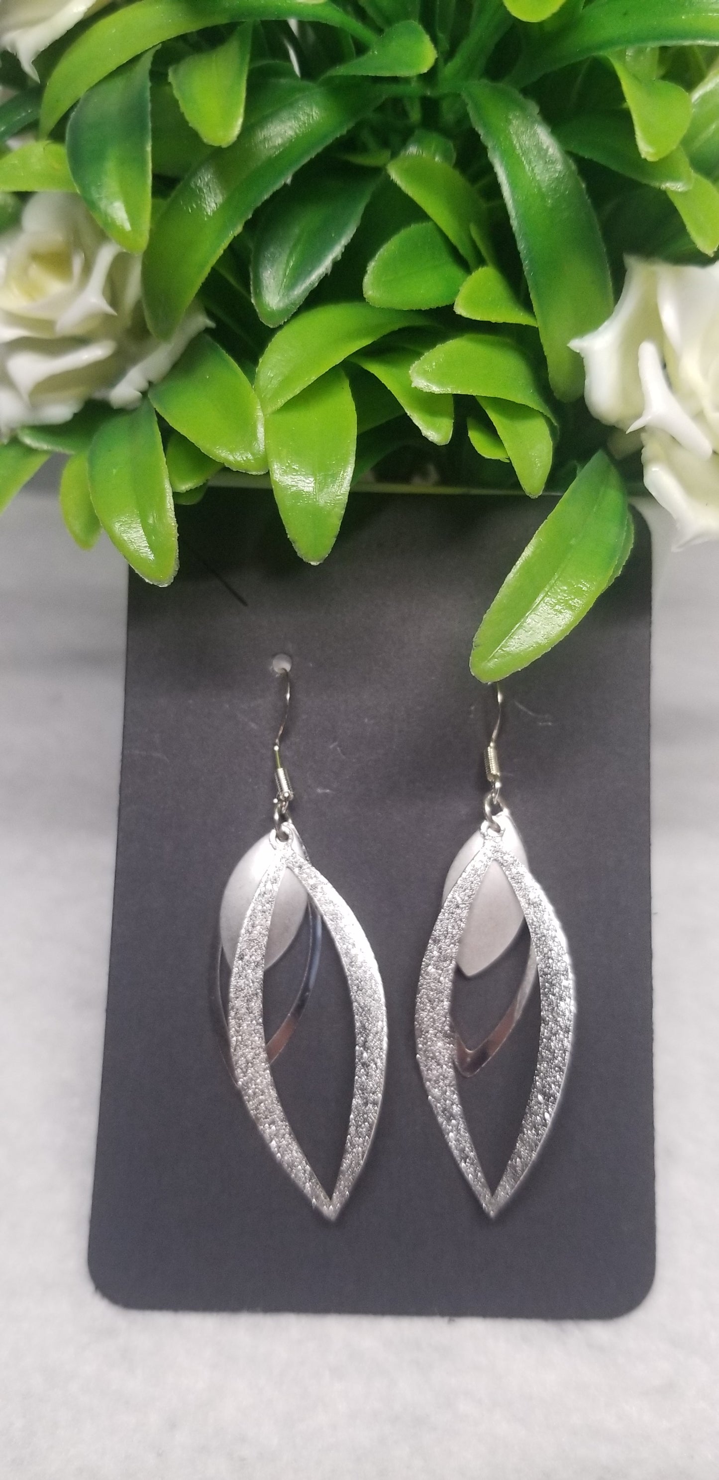 Silver Metal Dangle Earrings