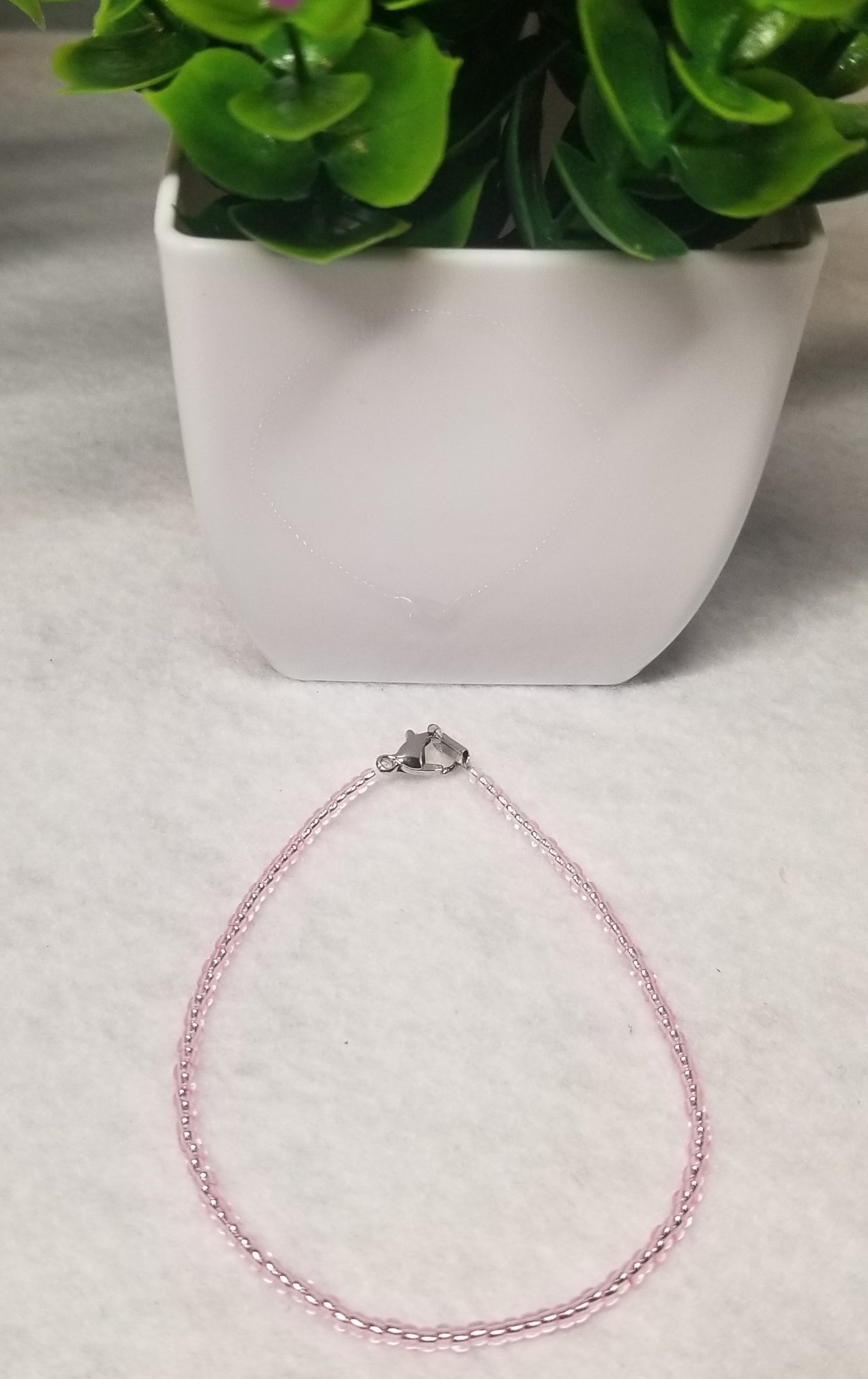 Pastel Pink Beaded Bracelet