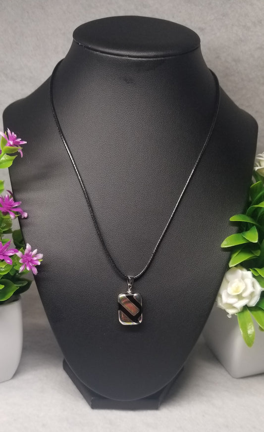 Black Metallic Charm Necklace