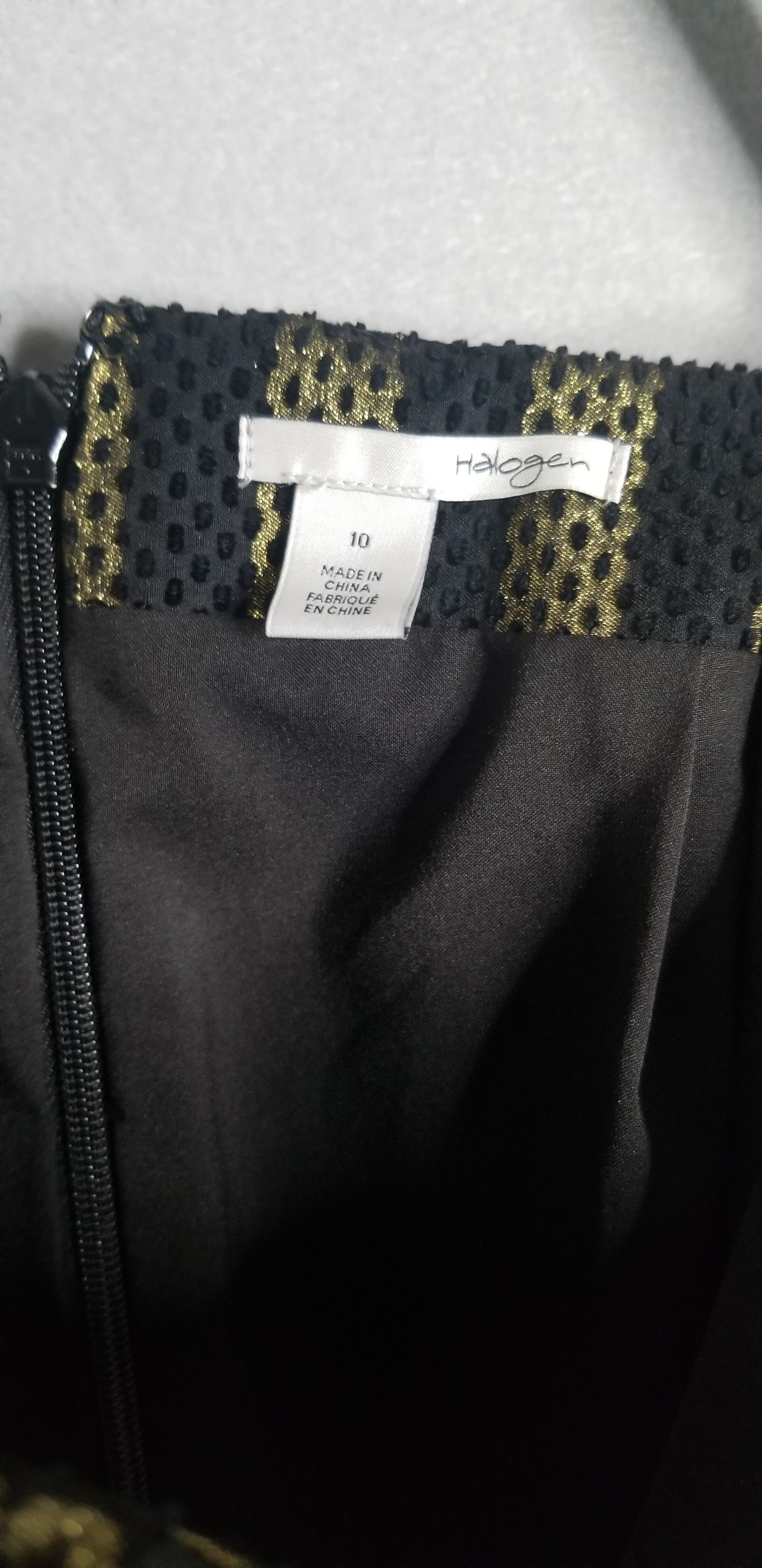 Halogen Black ana Gold Striped Skirt Size 10