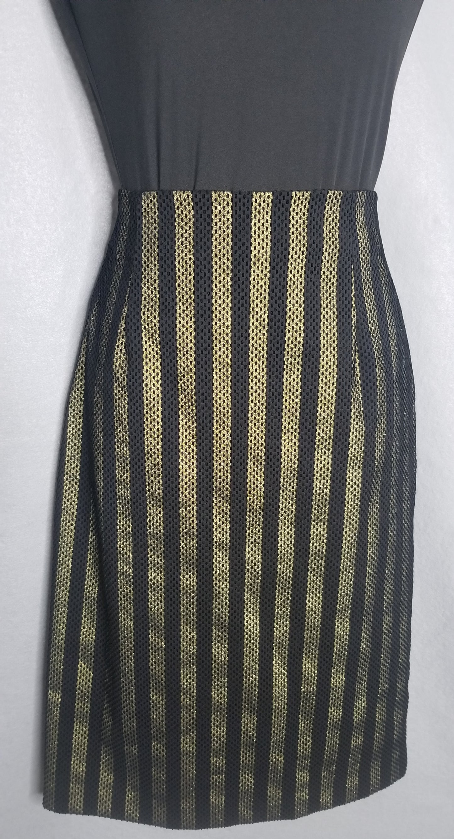 Halogen Black ana Gold Striped Skirt Size 10