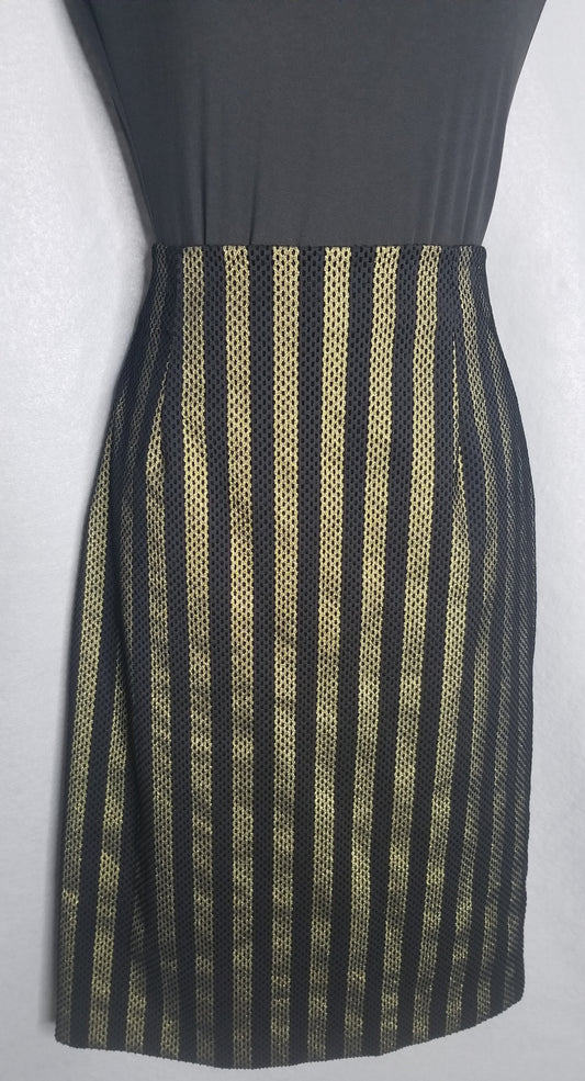 Halogen Black ana Gold Striped Skirt Size 10
