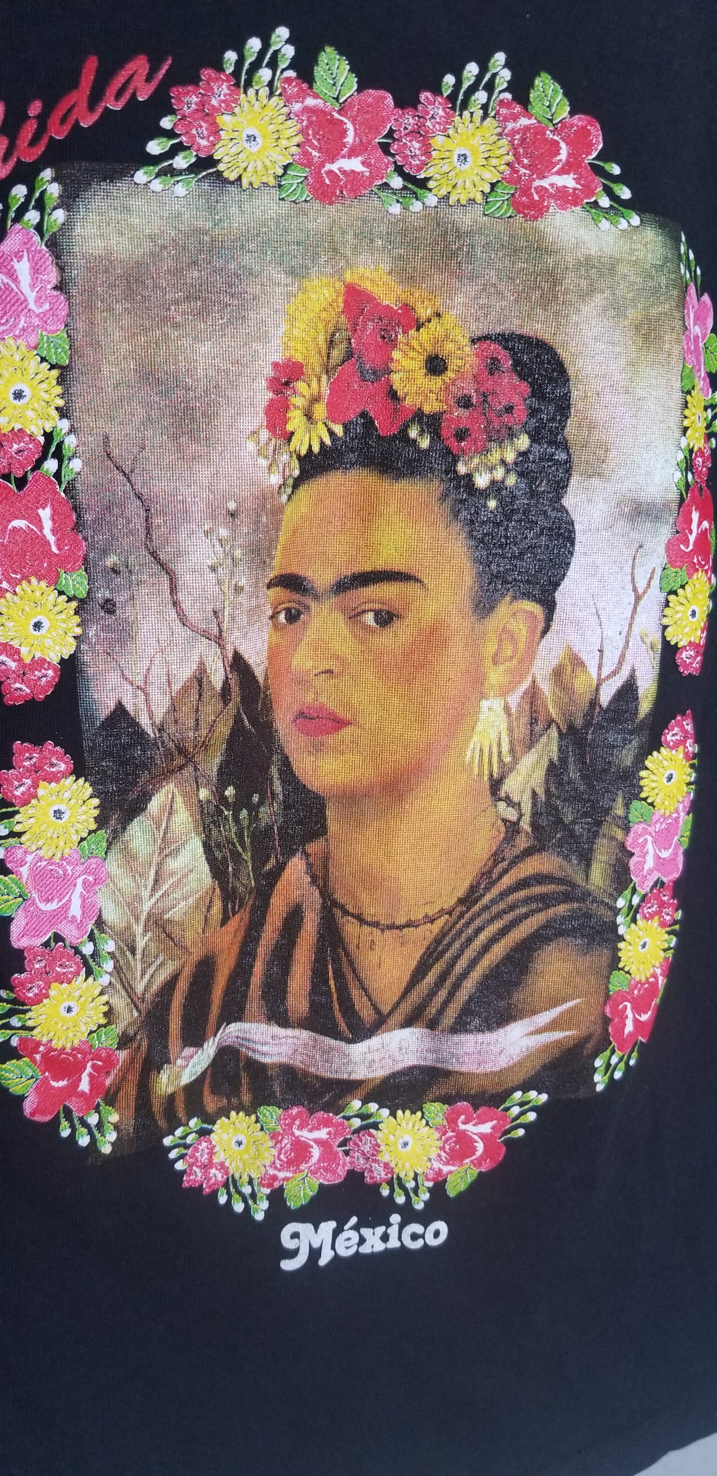 Frida Kahlo Black Baby Tee Size M