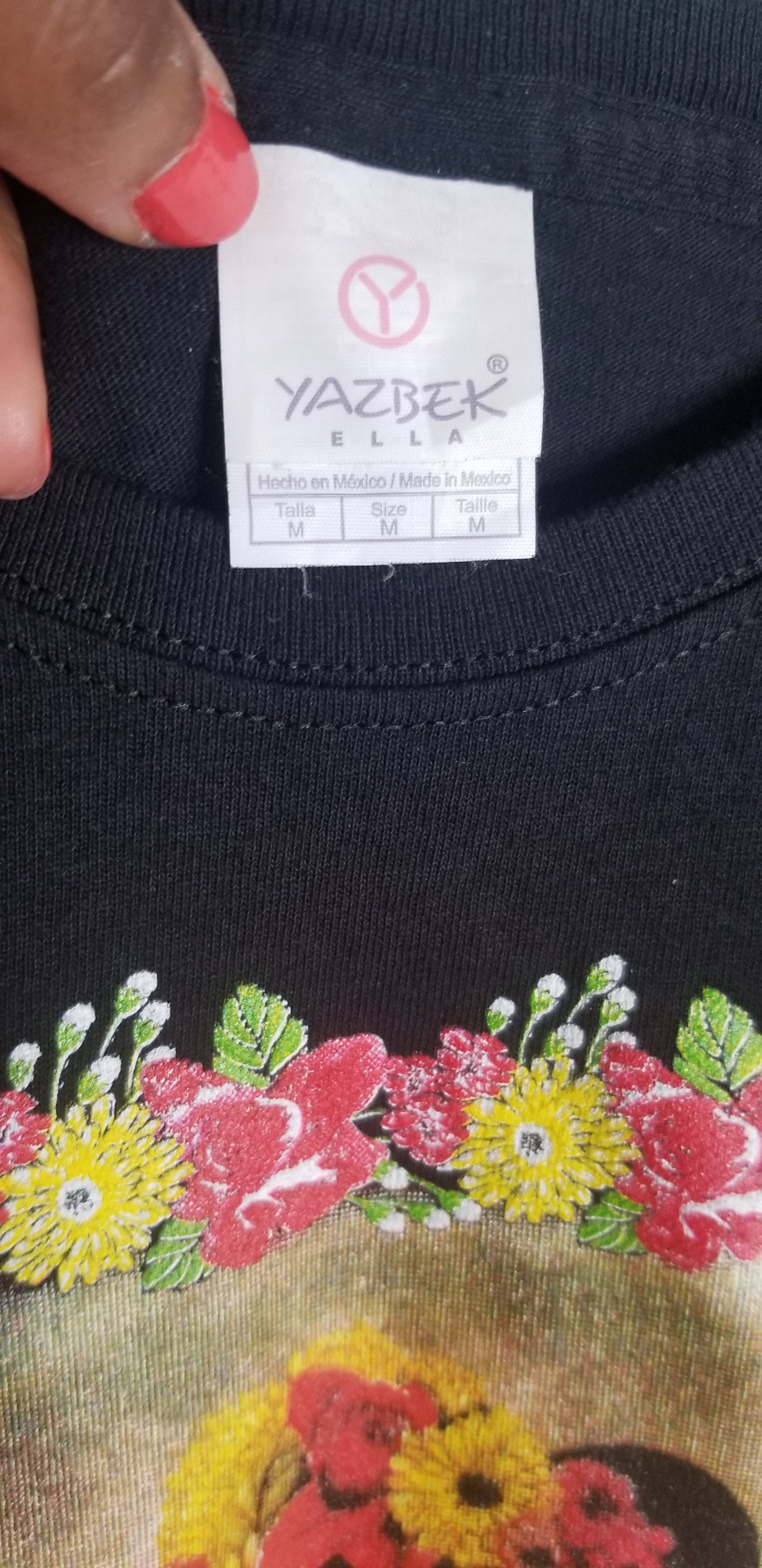 Frida Kahlo Black Baby Tee Size M