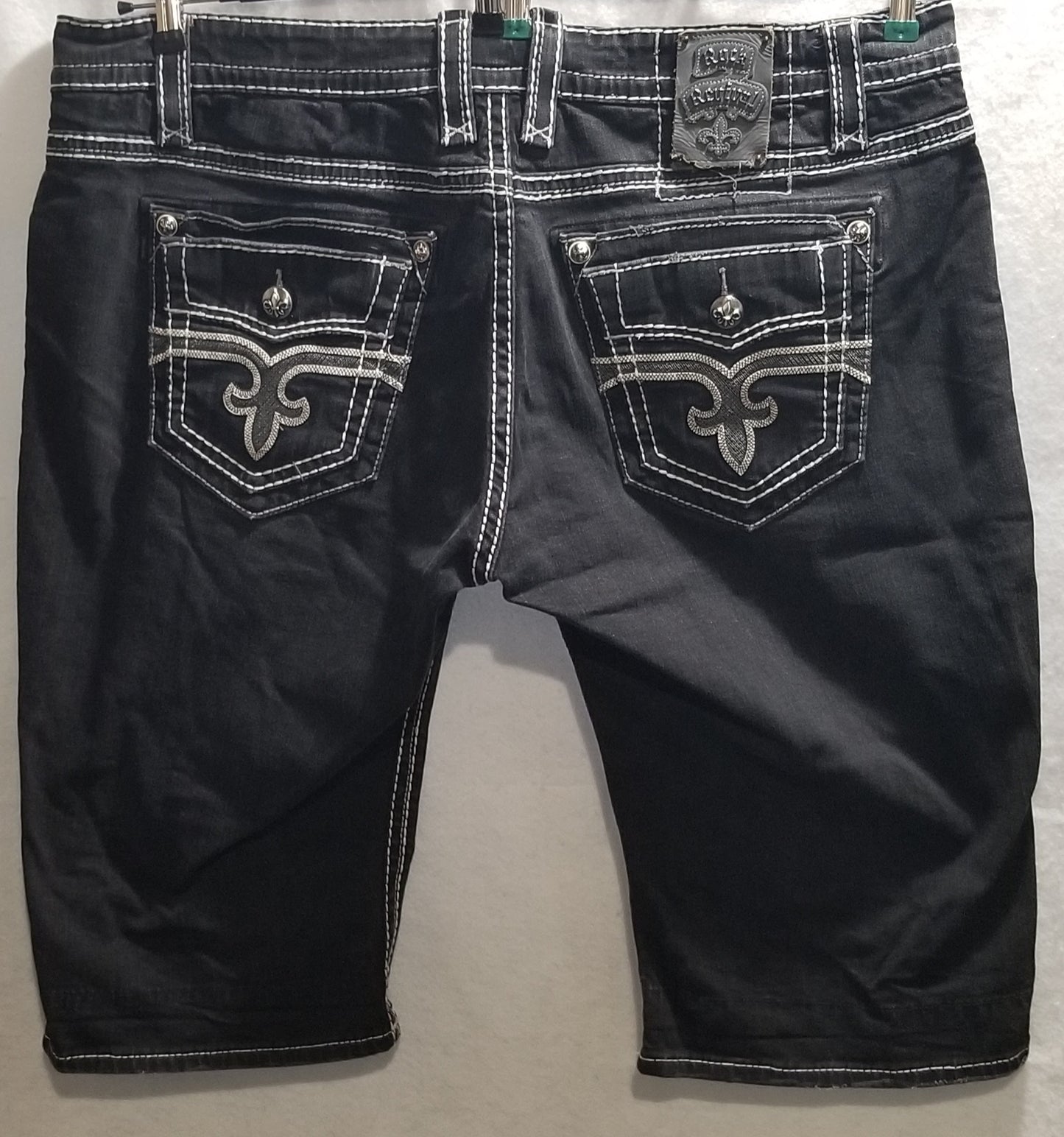 Rock Revival Black Demin Pierre Shorts Mens Size 44