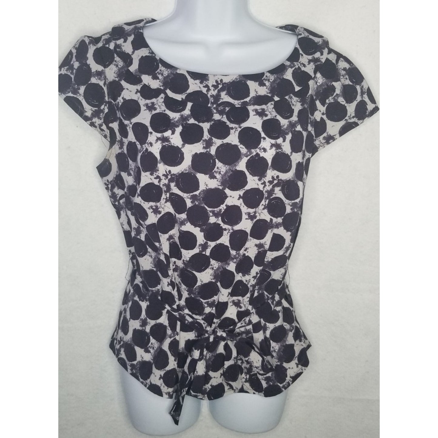 H&M Ruffle Collar Waist Tie Women's Blouse Size L