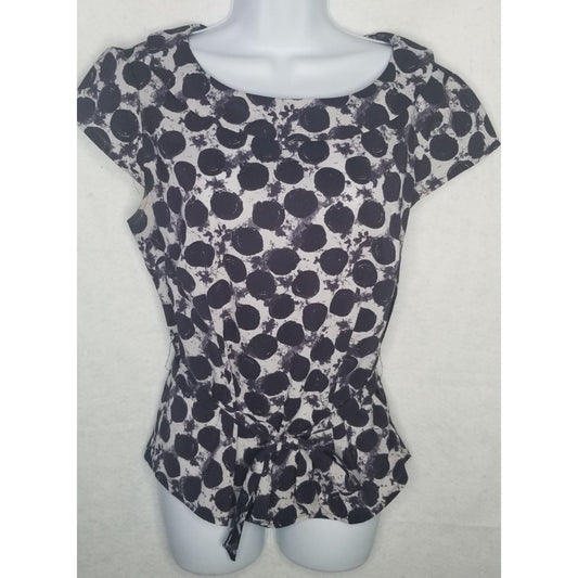 H&M Ruffle Collar Waist Tie Women's Blouse Size L
