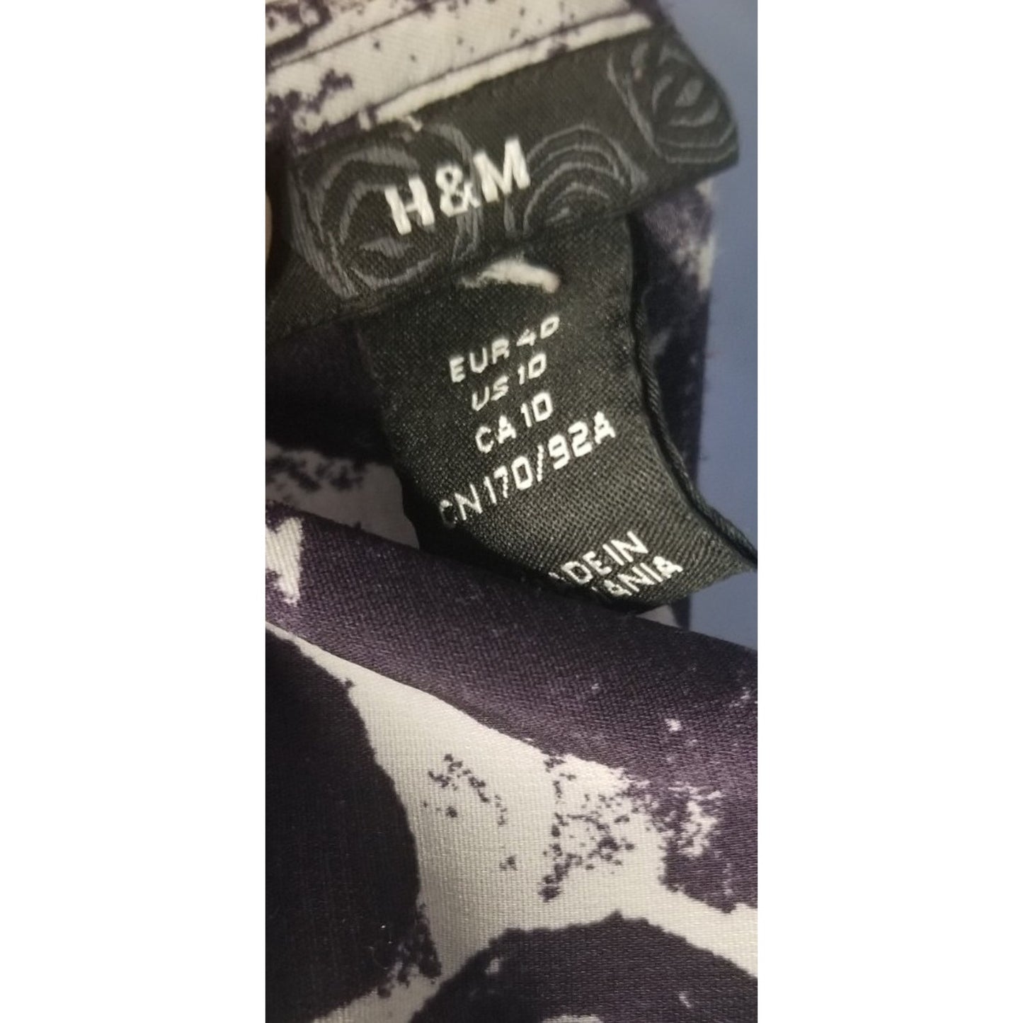 H&M Ruffle Collar Waist Tie Women's Blouse Size L