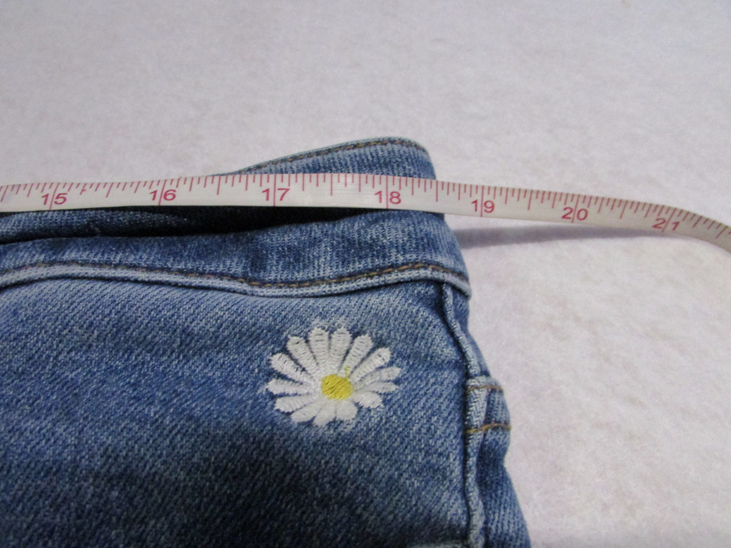 Judy Blue Denim Shorts with Embroidered Daisy Flowers - Size 3XL