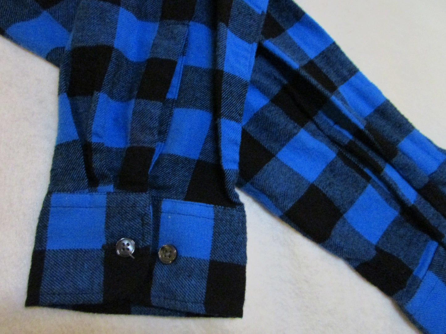 Club Room Men's Blue/Black Flannel Shirt - Size L