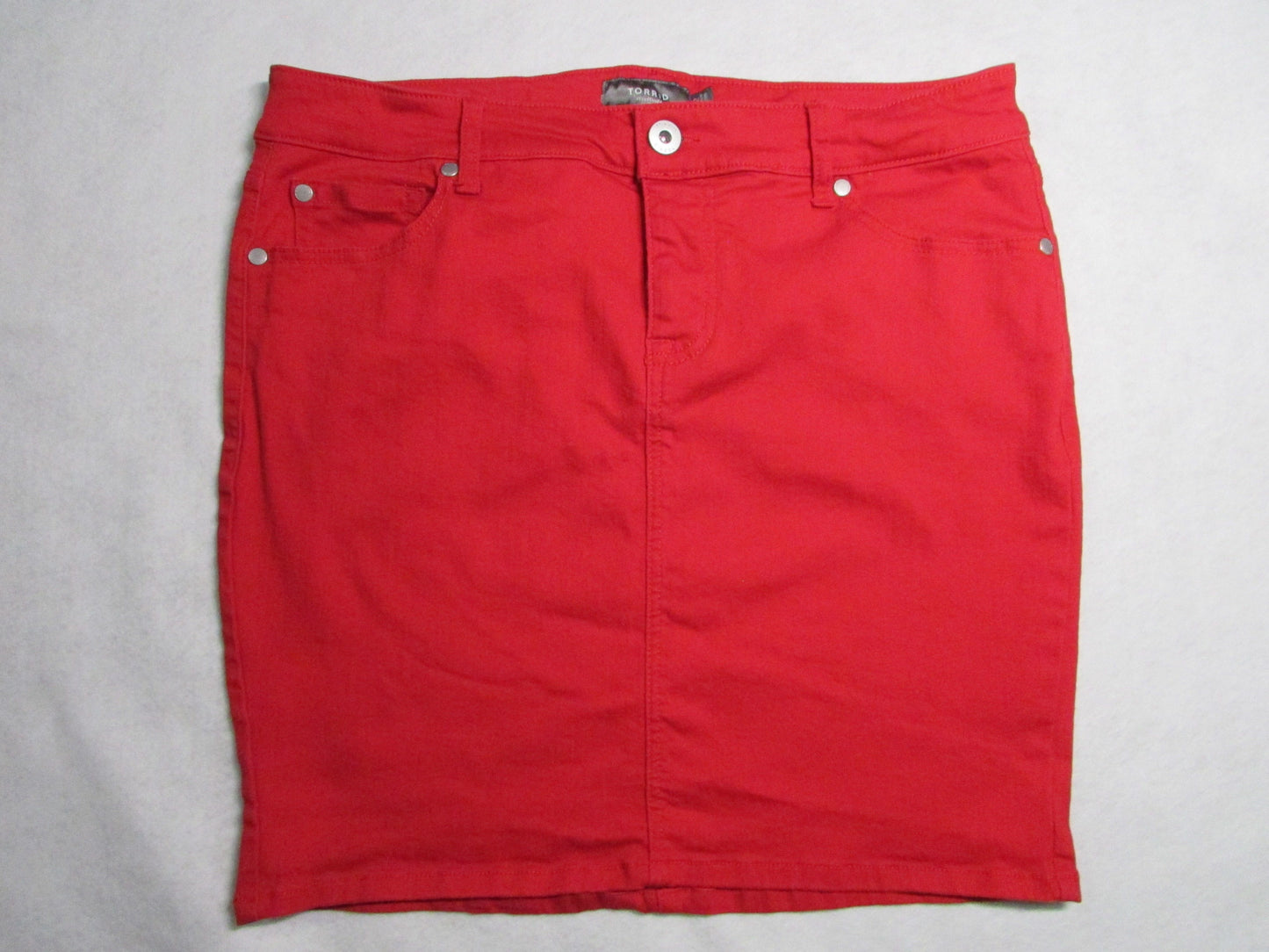 Torrid Red Stretch Denim Skirt - Women's Size 12